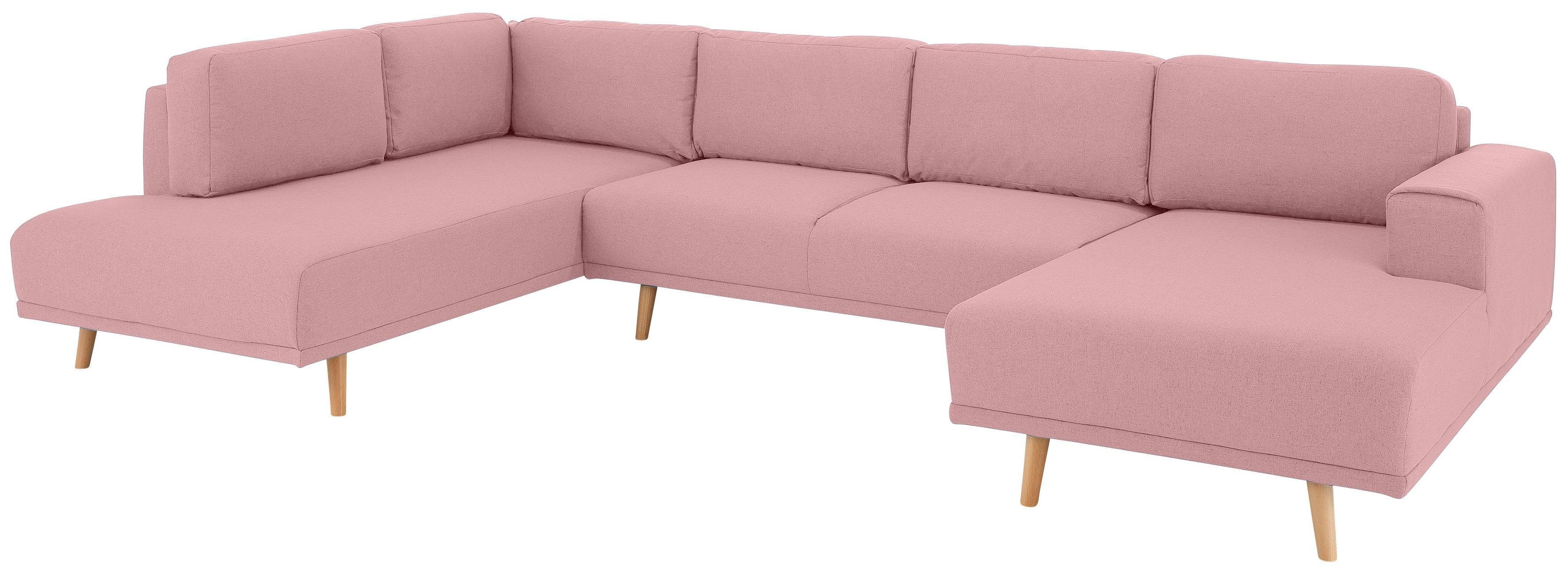 Home affaire Zithoek Lasse U-vorm in scandinavische stijl met houten poten