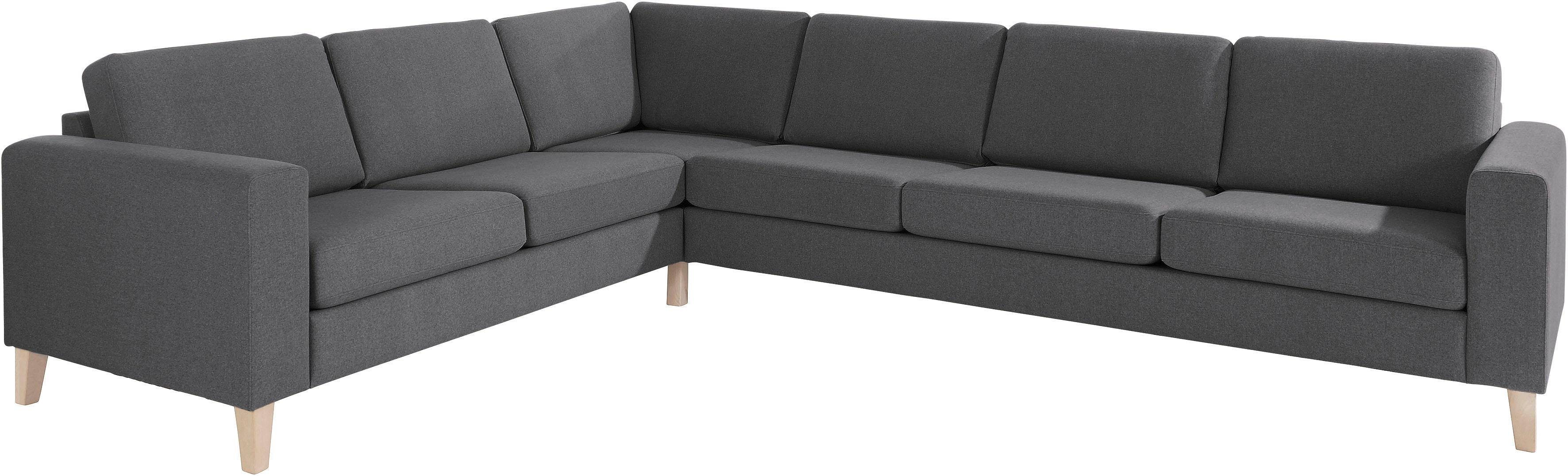 ATLANTIC home collection Hoekbank Terra L-vorm met golfvering, lange zijde links of rechts te monteren