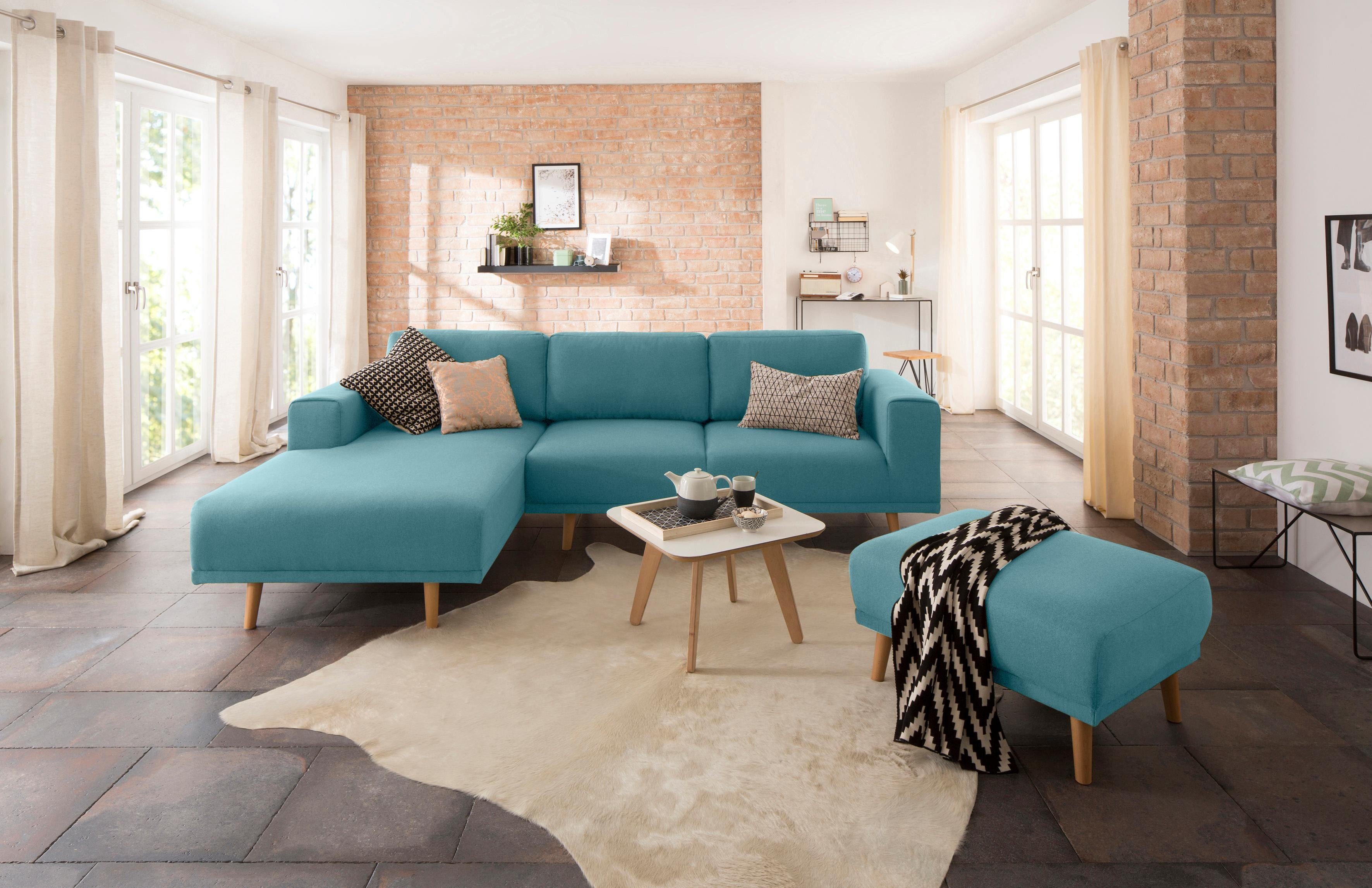 Home affaire Hocker Lasse met houten voetjes