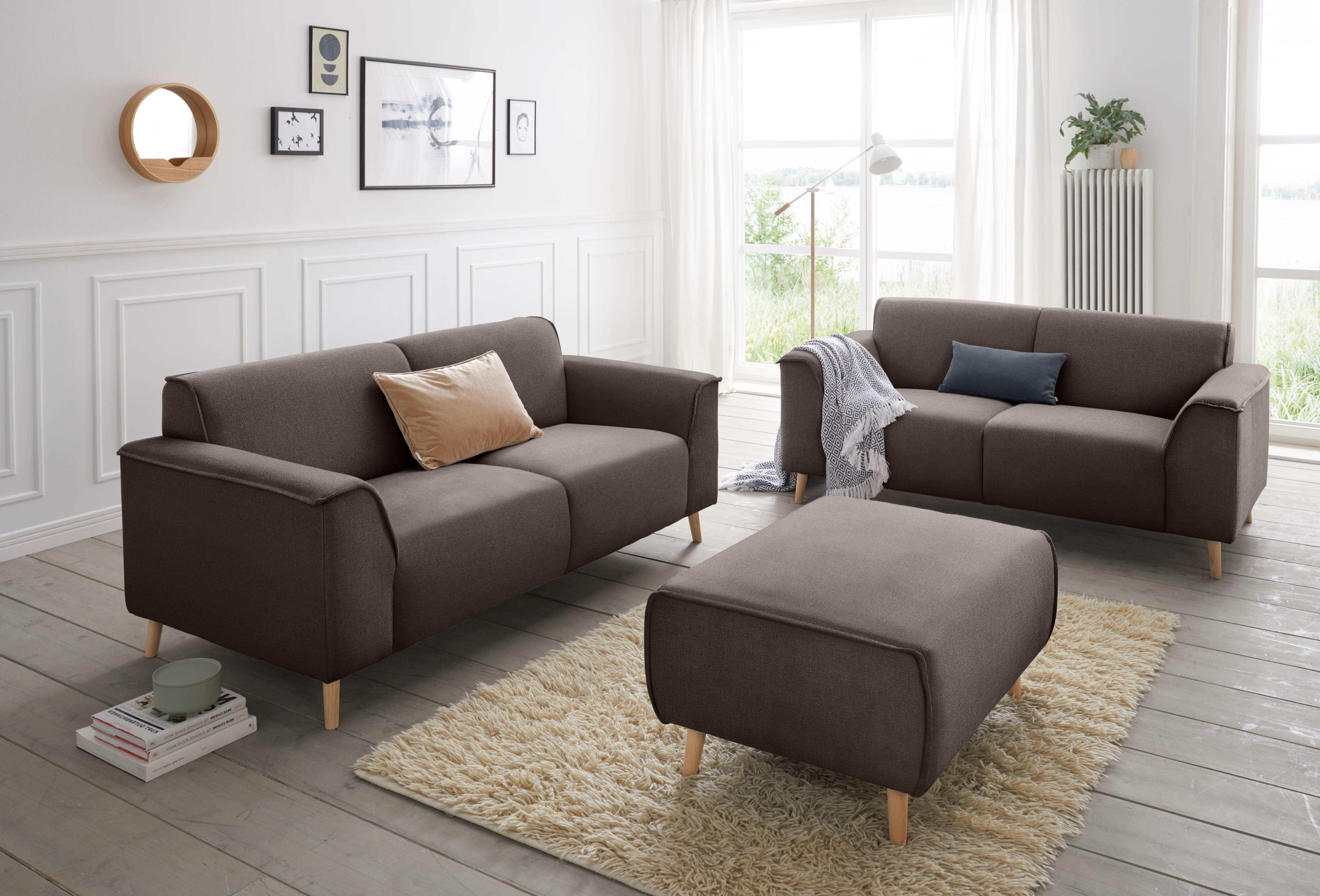andas 2-zitsbank Janek met binnenvering en opstaande naad in scandinavisch design