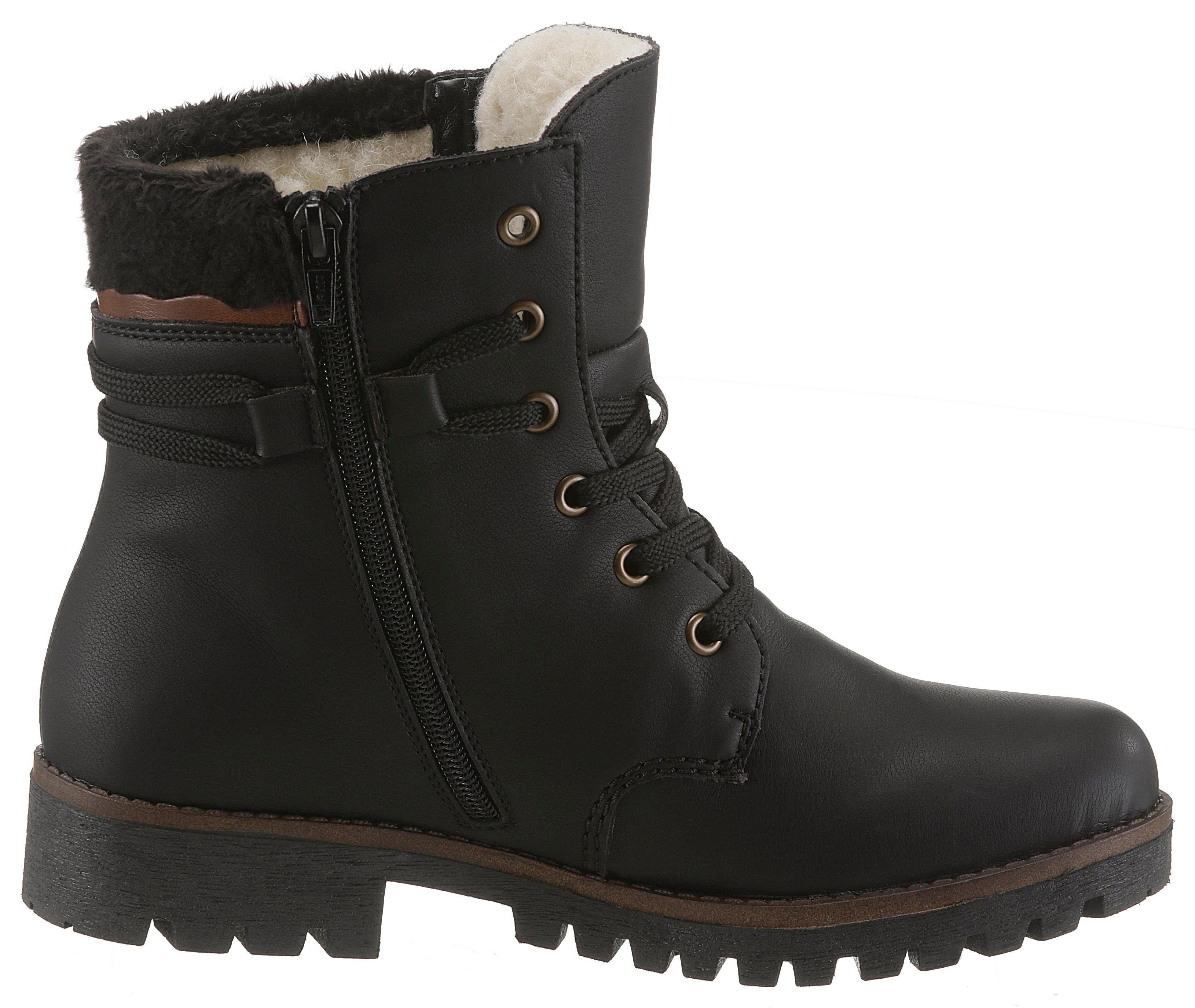 Rieker Winterlaarzen winterenkellaars, veterschoenen, laarzen in tex-uitvoering