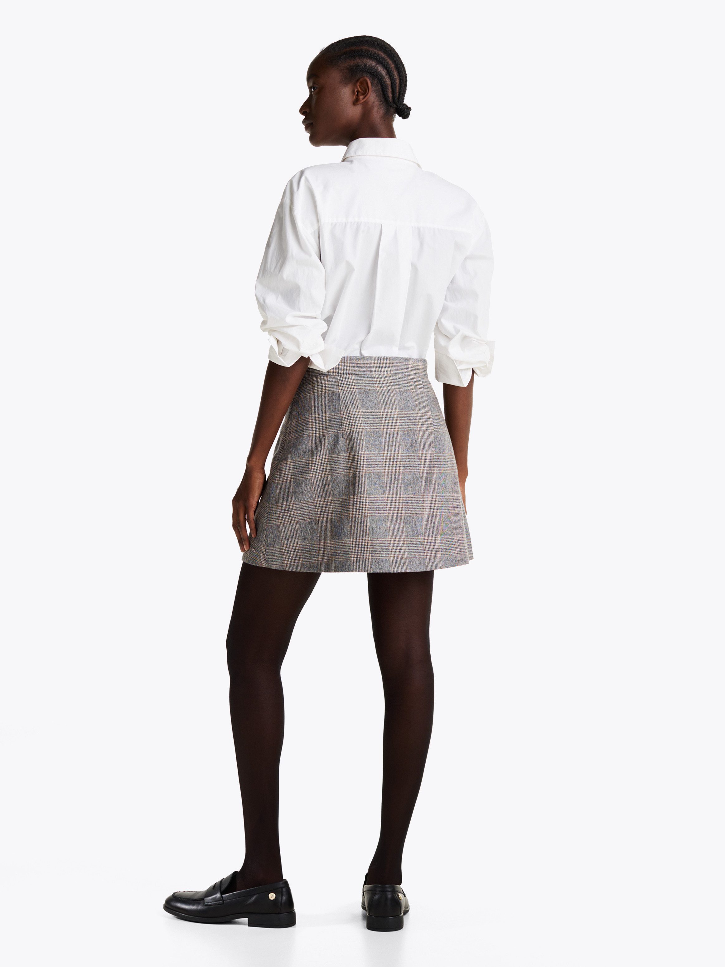 Tommy Hilfiger Rok in a-lijn WOOL MIX CHECK MINI SKIRT