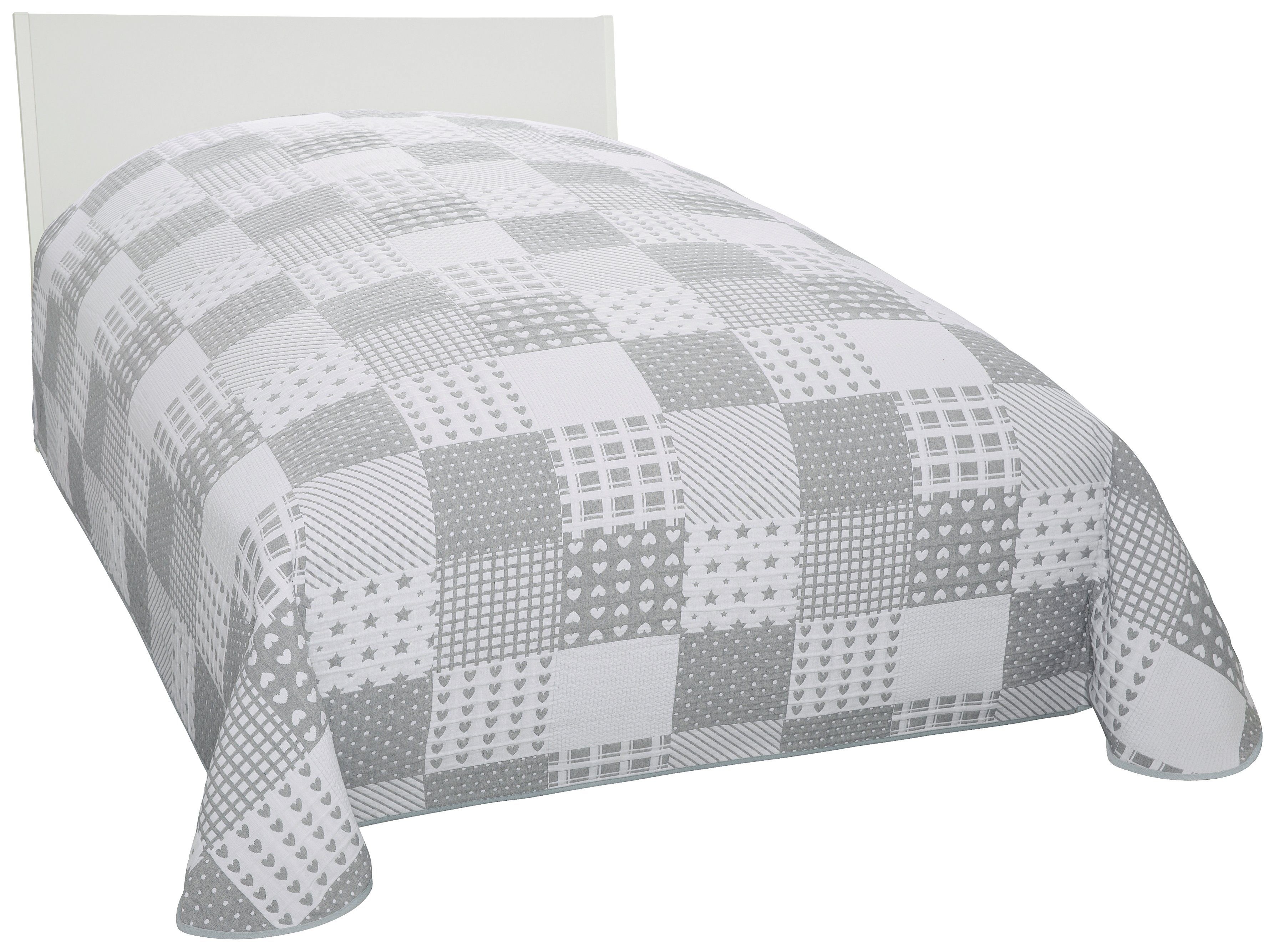 Lüttenhütt Sprei Gretje gestikte sprei voor kinderen, sprei in patchworkdesign