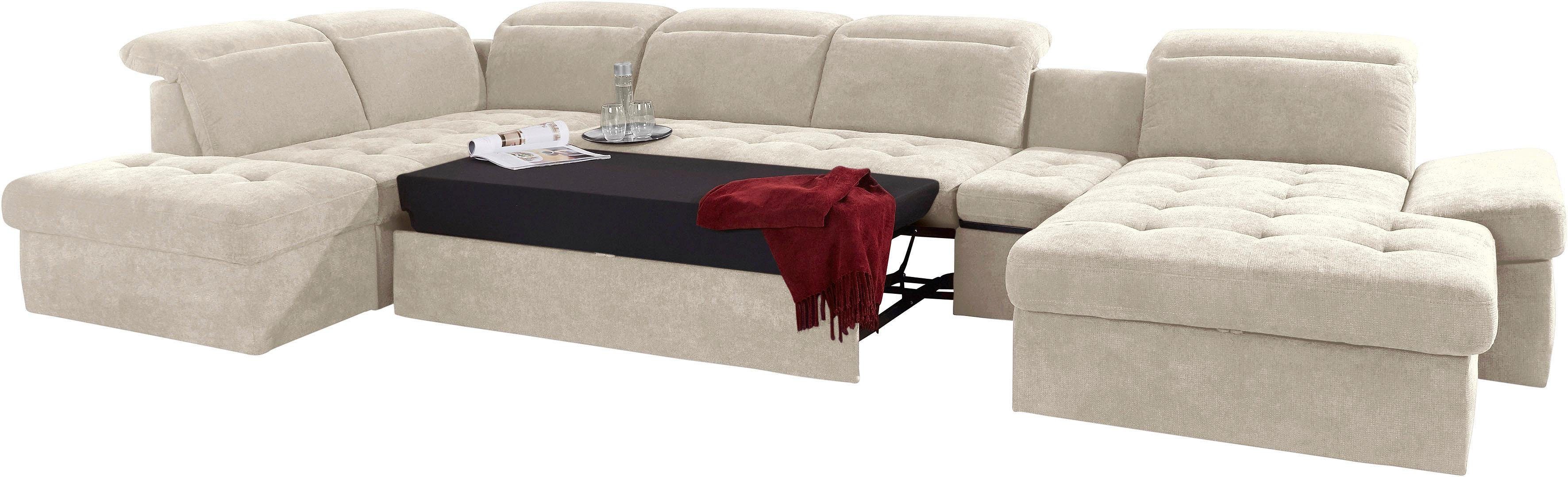 sit&more Zithoek Stardust U-vorm met verstelbare hoofdsteun, armleuningen en tafelelement