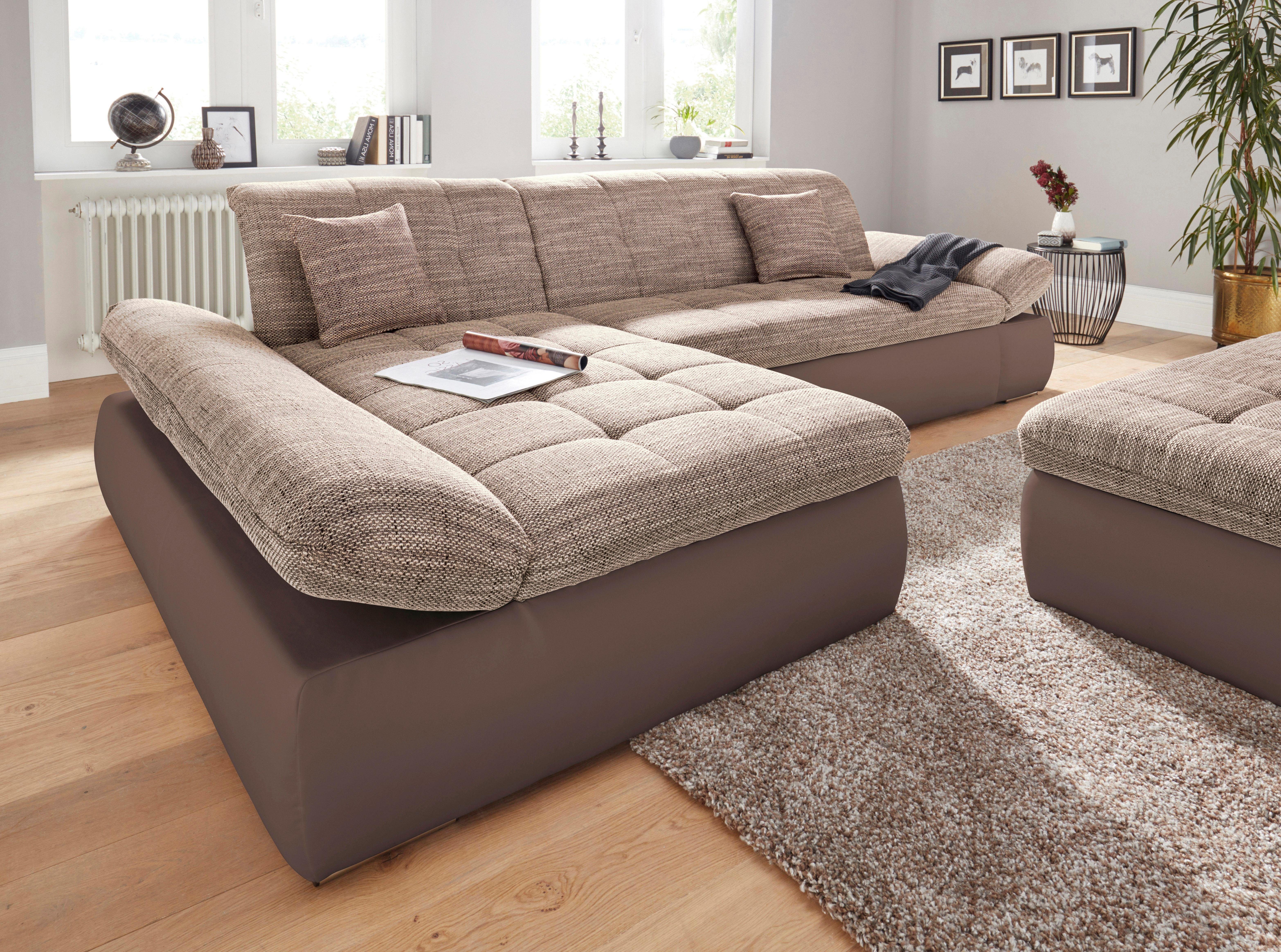 DOMO collection Hoekbank PB Moric optioneel met slaapfunctie en armsteunverstelling U-vorm