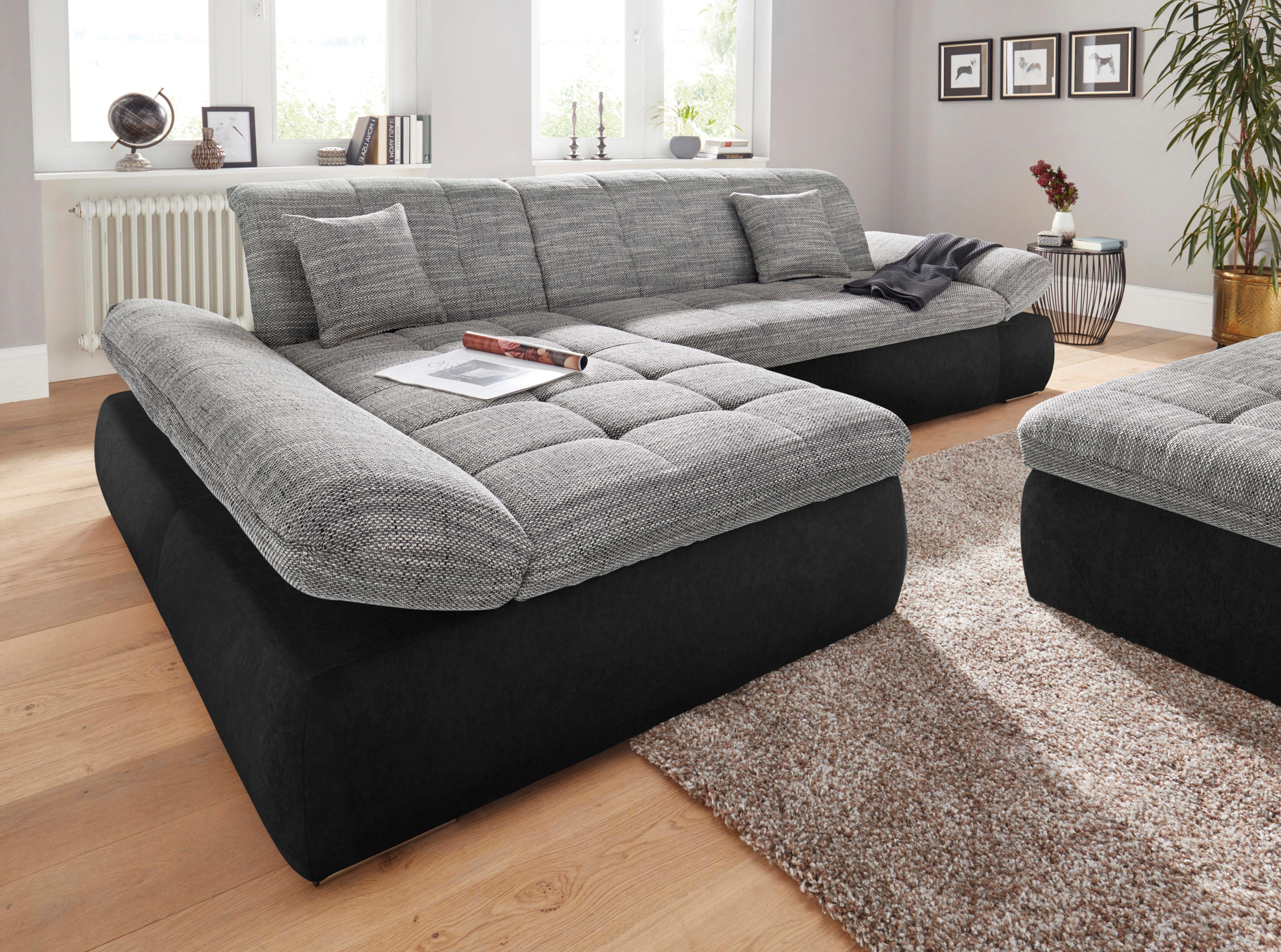 DOMO collection Hoekbank PB Moric optioneel met slaapfunctie en armsteunverstelling U-vorm