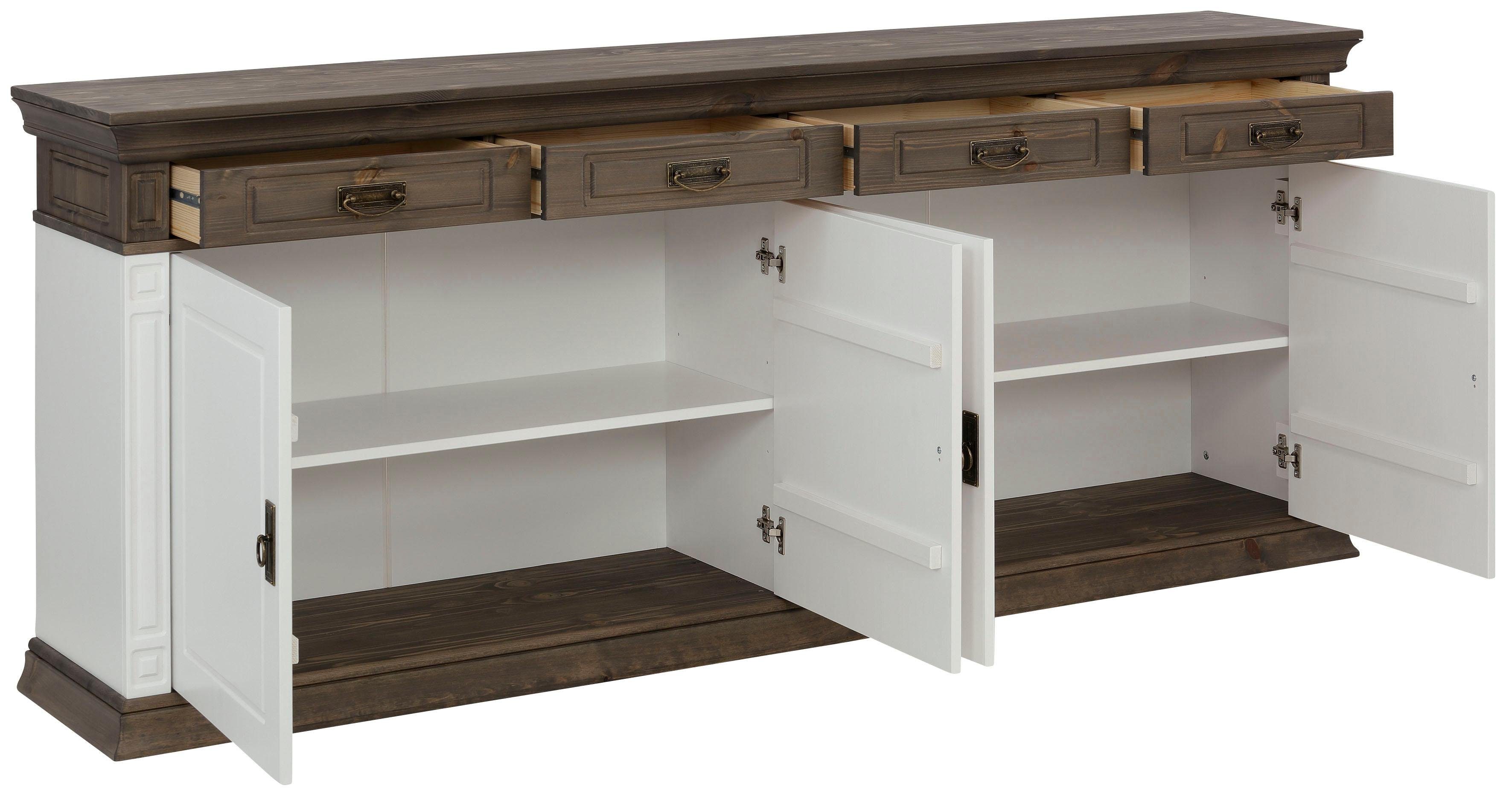 Home affaire Dressoir Vinales Commode in klassieke landelijke stijl, breedte 202 cm
