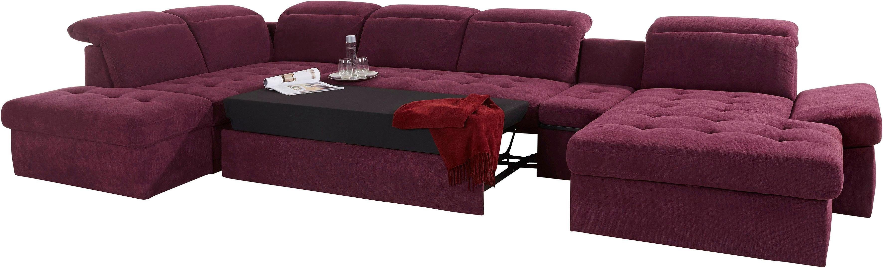 sit&more Zithoek Stardust U-vorm met verstelbare hoofdsteun, armleuningen en tafelelement