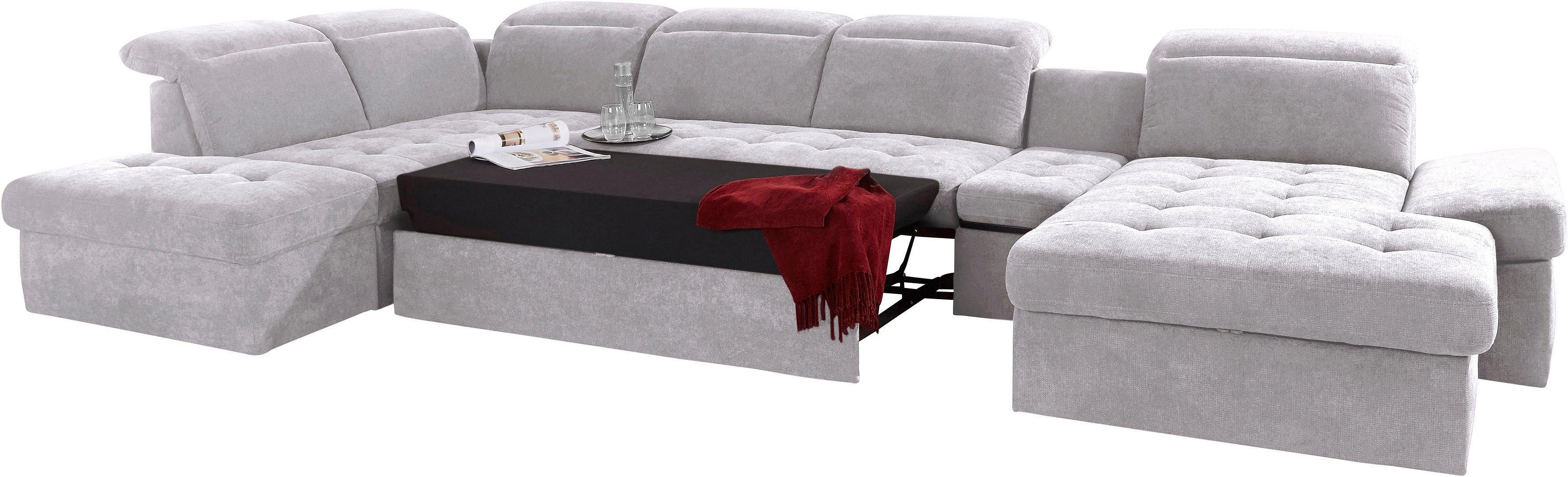 sit&more Zithoek Stardust U-vorm met verstelbare hoofdsteun, armleuningen en tafelelement