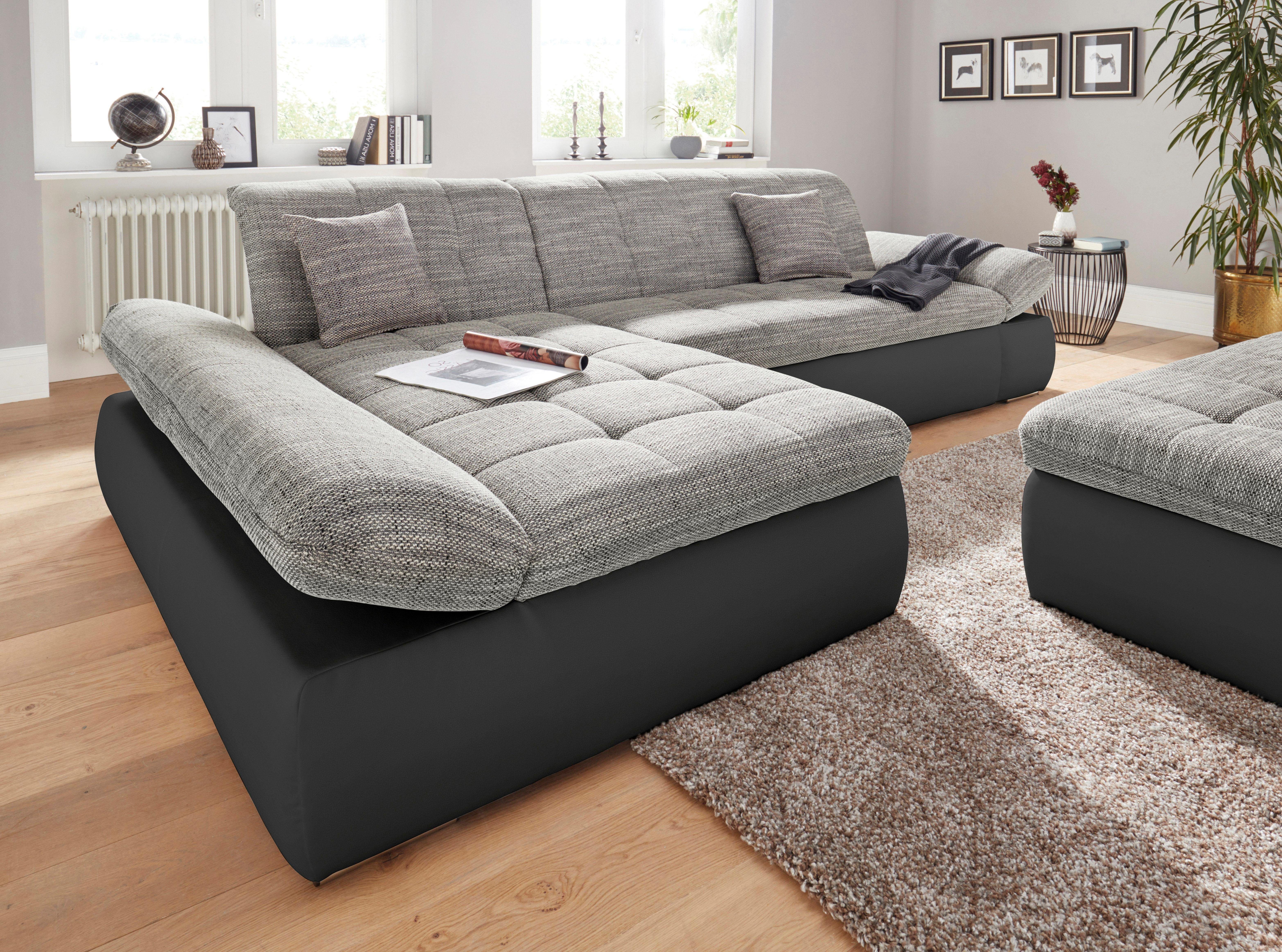 DOMO collection Hoekbank PB Moric optioneel met slaapfunctie en armsteunverstelling U-vorm