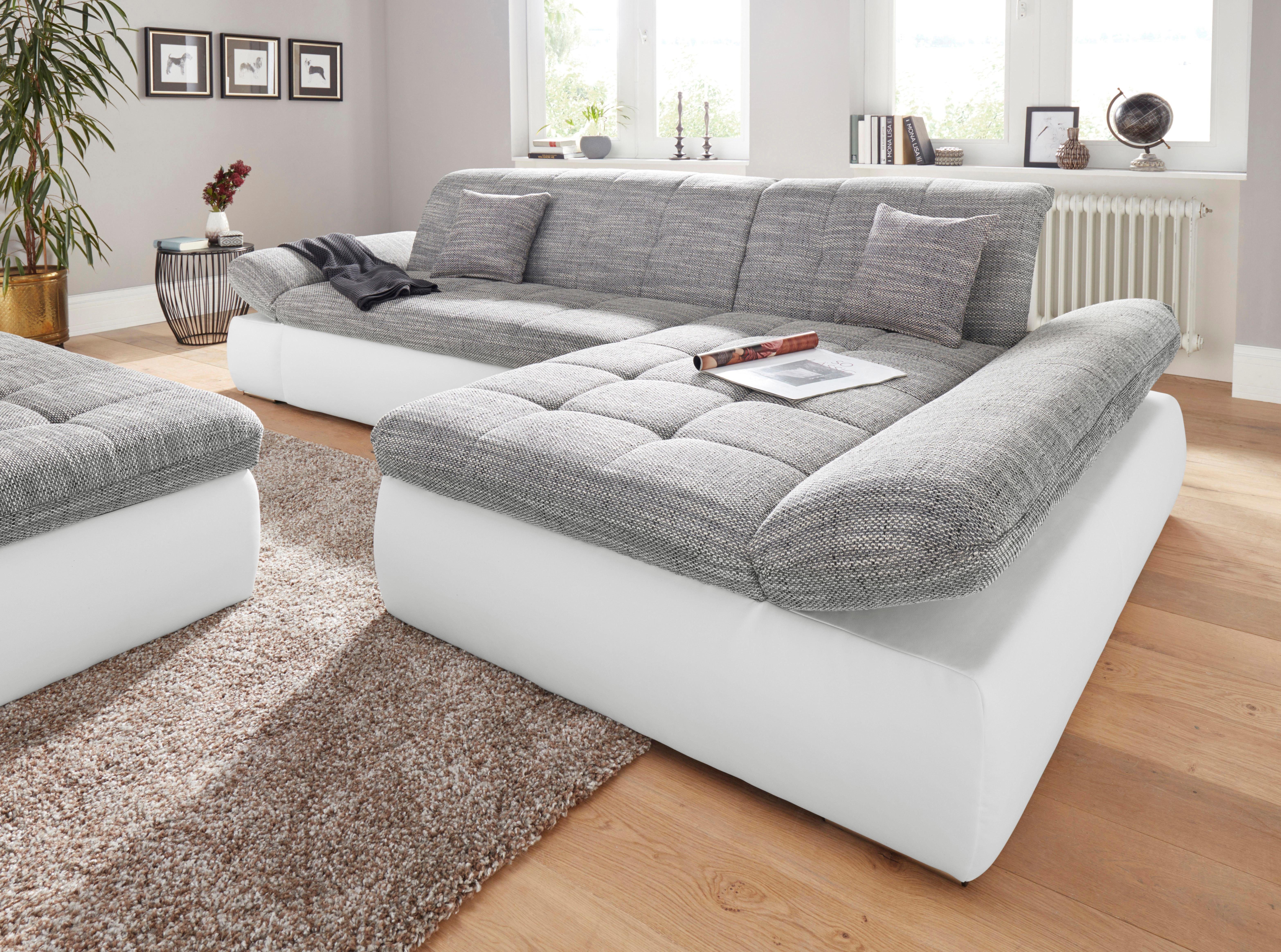 DOMO collection Hoekbank PB Moric optioneel met slaapfunctie en armsteunverstelling U-vorm