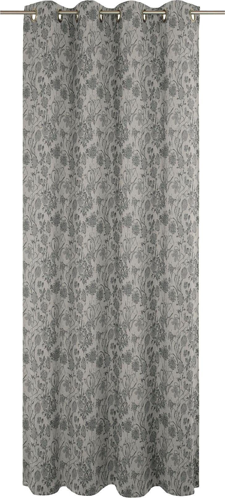 Adam Gordijn Flower Cuveé Light (1 stuk) kant & klaar gordijnen maat hxb: 245x145 cm zwart