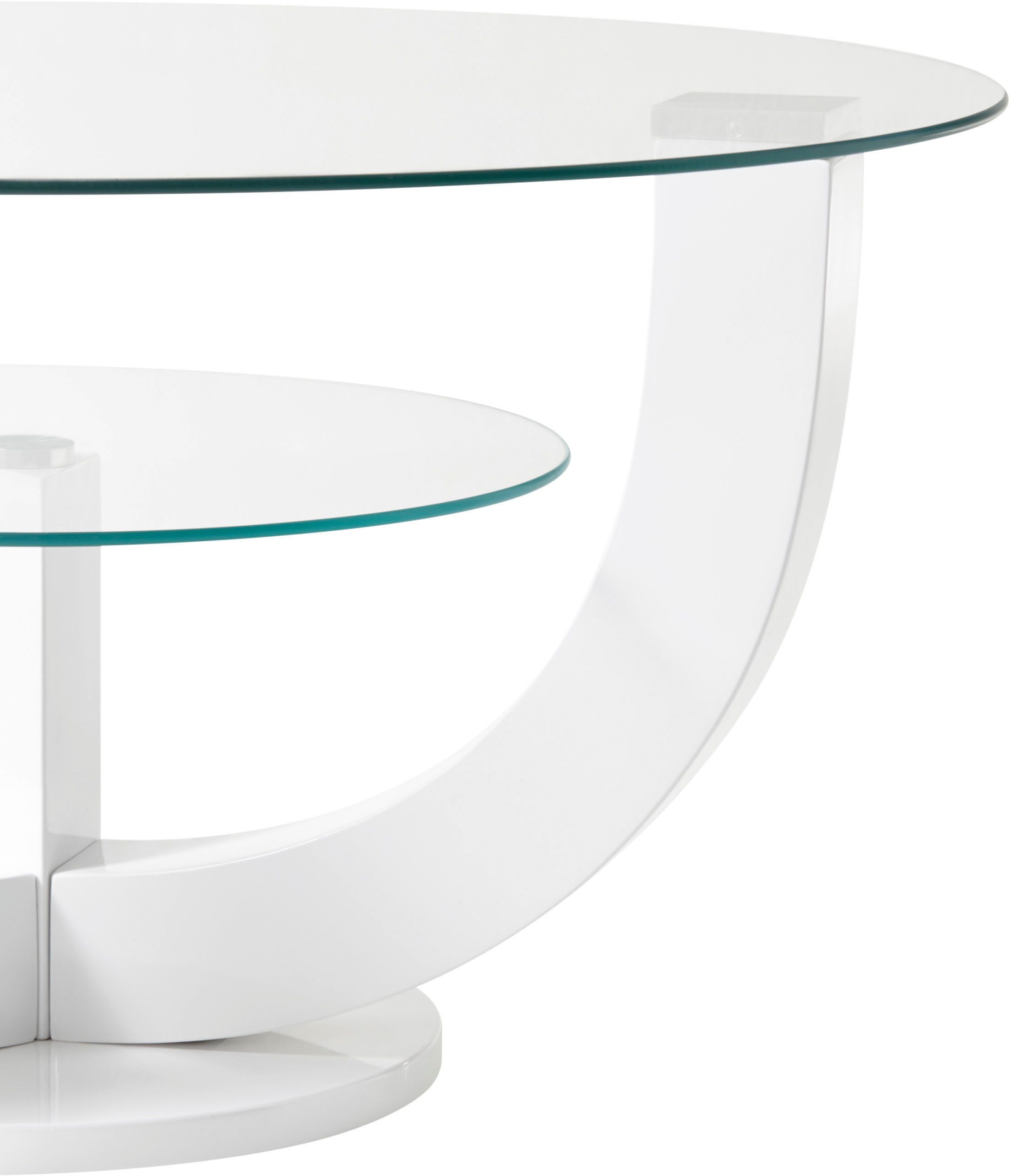 Stolkom Salontafel Denver, TOPSELLER! rond met glas, tafel -onderstel wit hoogglans
