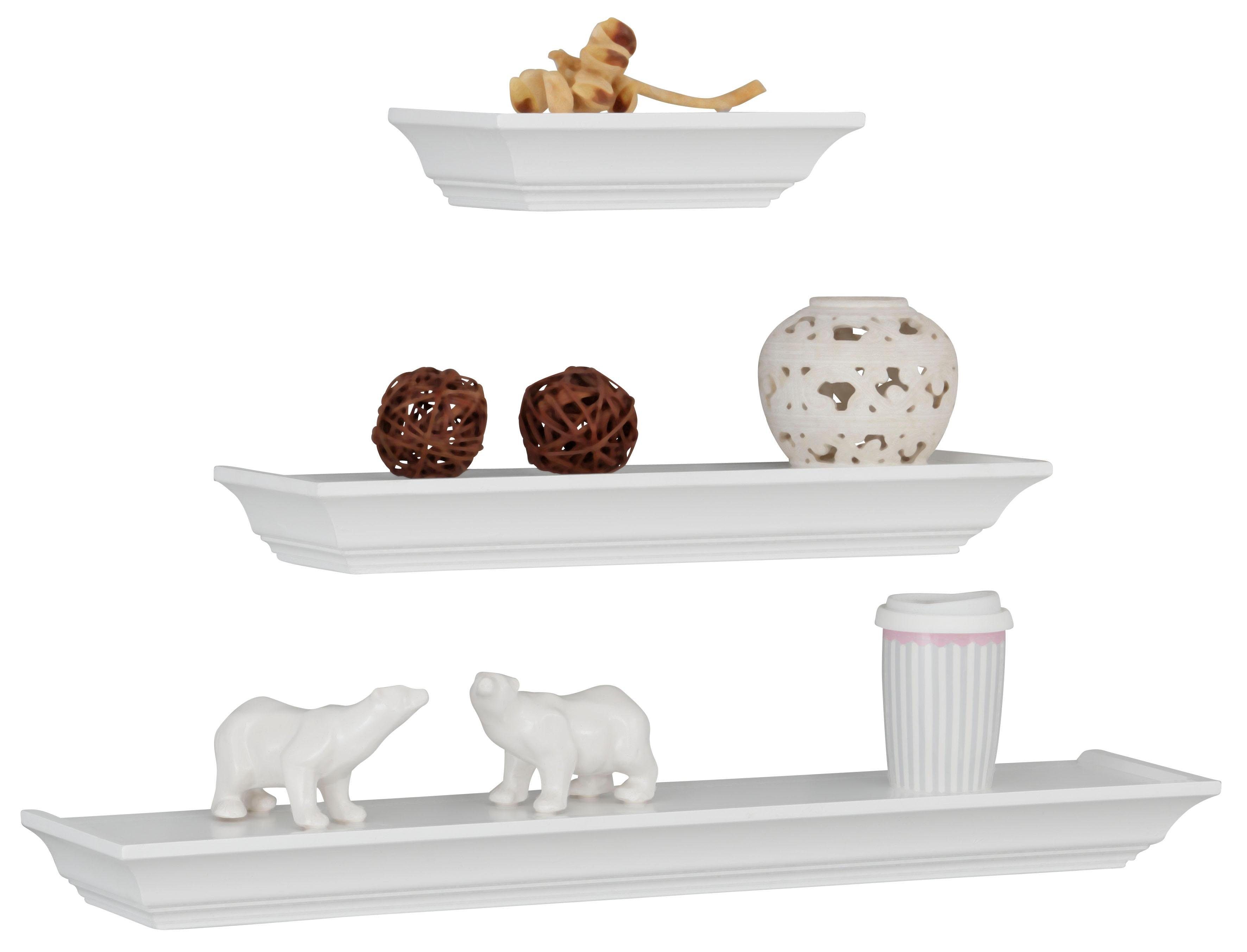 Home affaire Decoratief wandrek Wandconsole, decoratief rek, wanddecoratie, Shabby look (set, 3-delig)