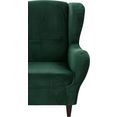 inosign fauteuil nico met overtrekstof in fluwelige look, met en zonder hocker groen