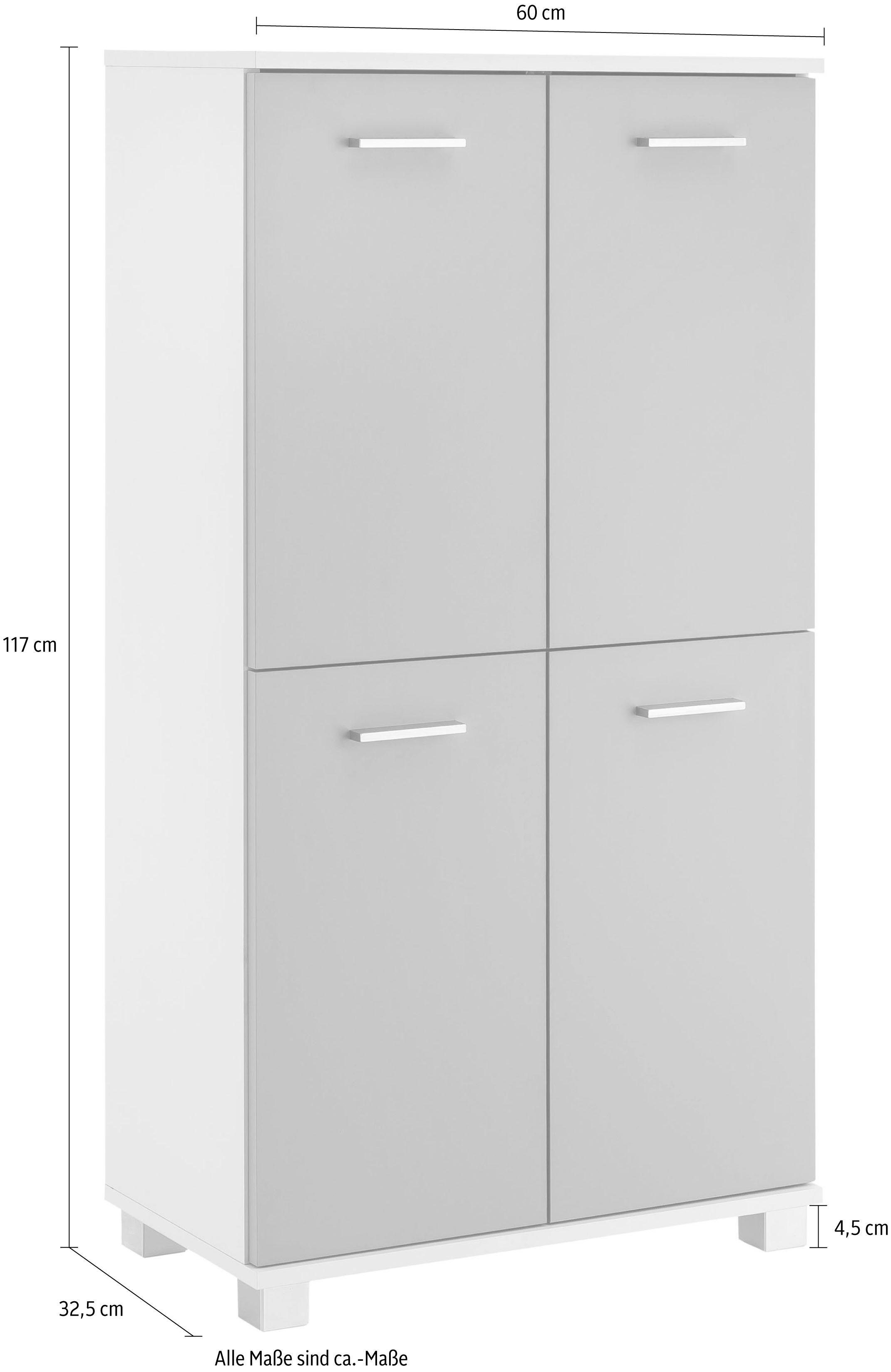 Schildmeyer Halfhoge kast LUMO 60 cm, met 4 deuren & metalen handgrepen, draairichting deur keuze links of rechts online bestellen | OTTO