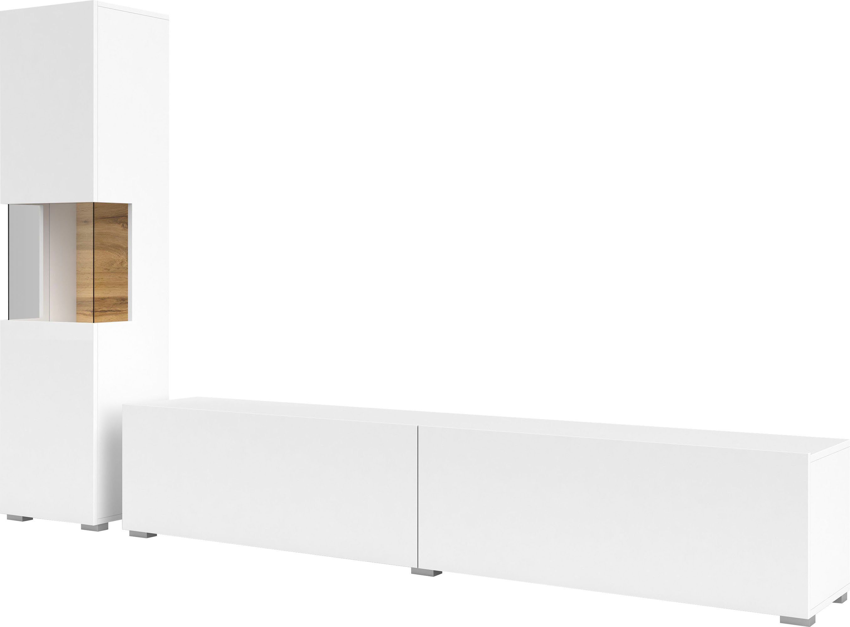 INOSIGN Wandmeubel Ava, woonkamer-set hangend/staand te monteren, vitrinekast, lowboard