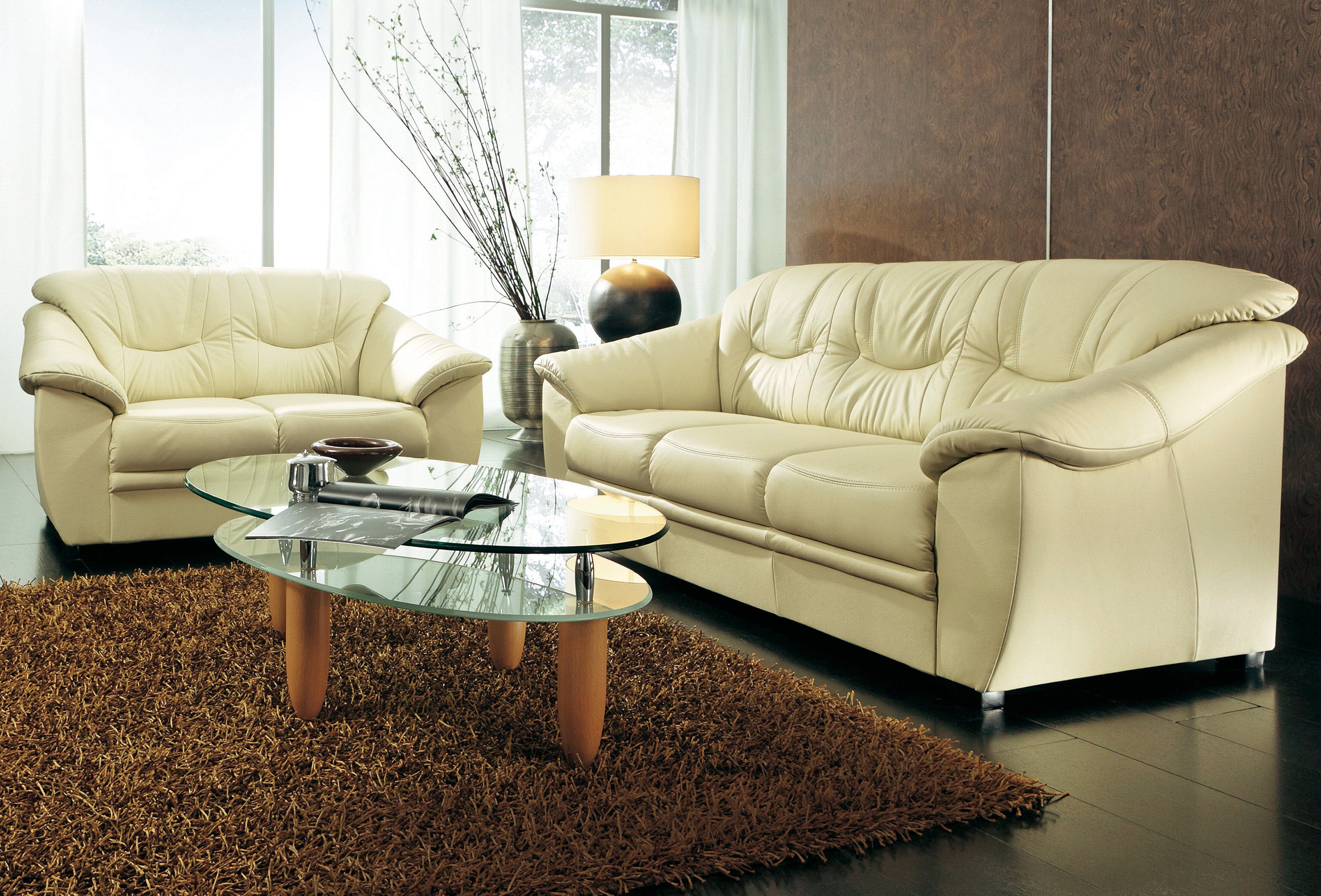 sit&more Zithoek Top Savona NatuurLEER® (2-delig), bestaand uit elk een 2- en 3-zitsbank, binnenvering