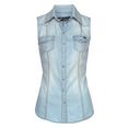 arizona jeans blouse met knopen in parelmoer-look blauw