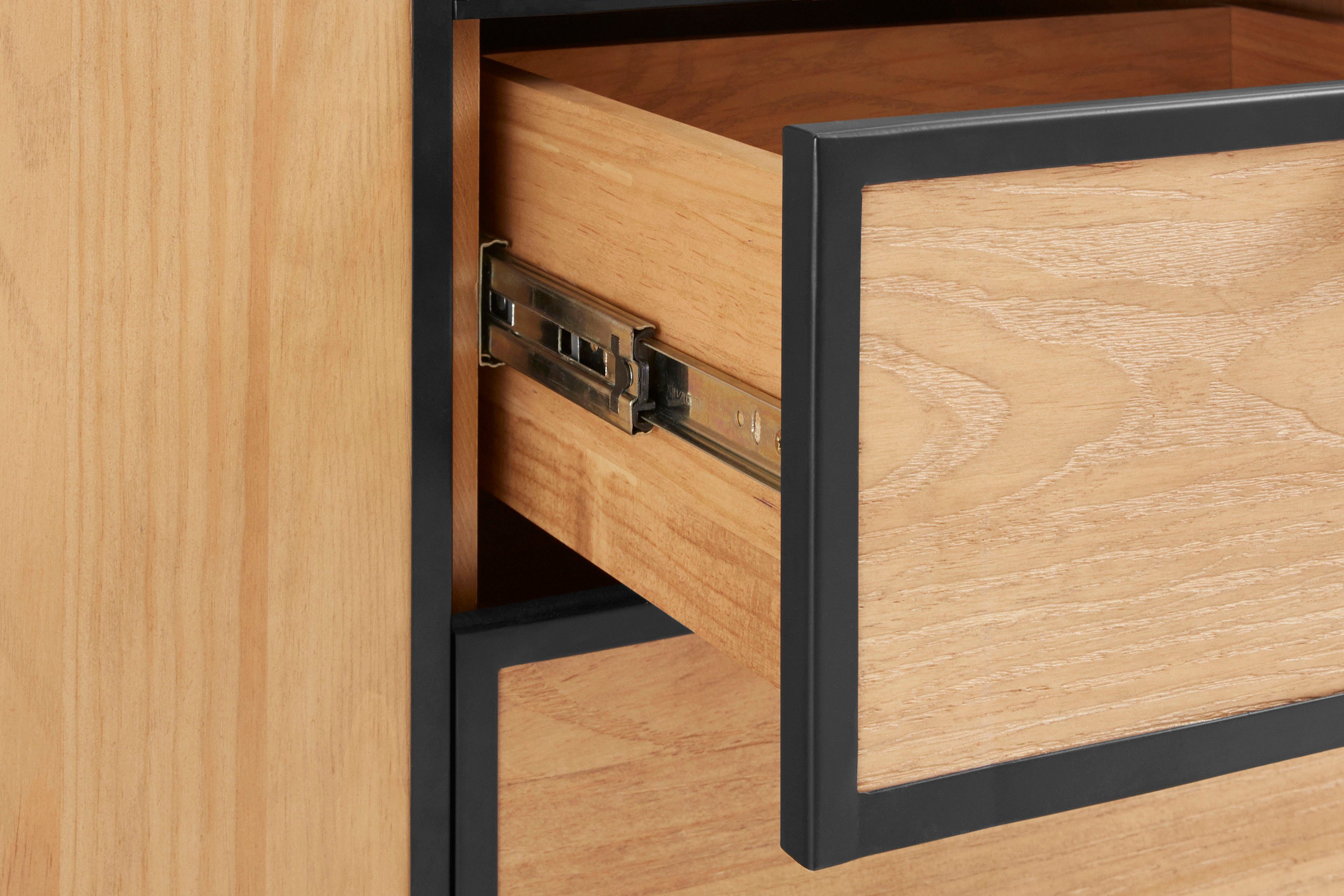 INOSIGN Dressoir Malu Commode met magnetvergrendeling op de deuren, van massief grenenhout