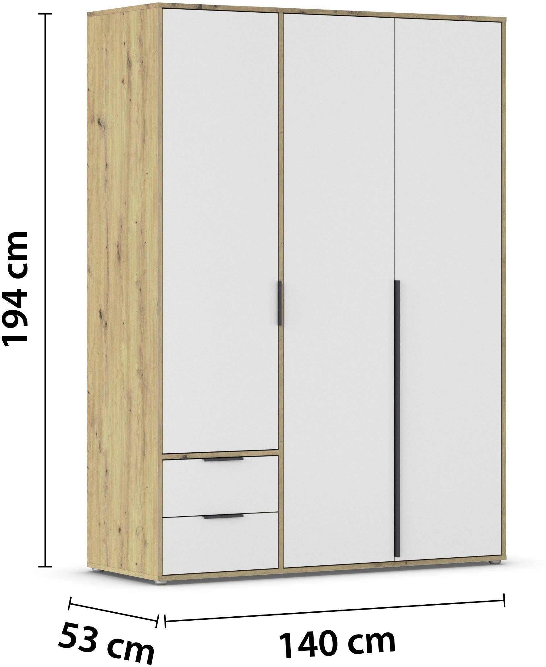 rauch Draaideurkast Kledingkast Kast Garderobe Wasmand NAGATA veel Opbergruimte