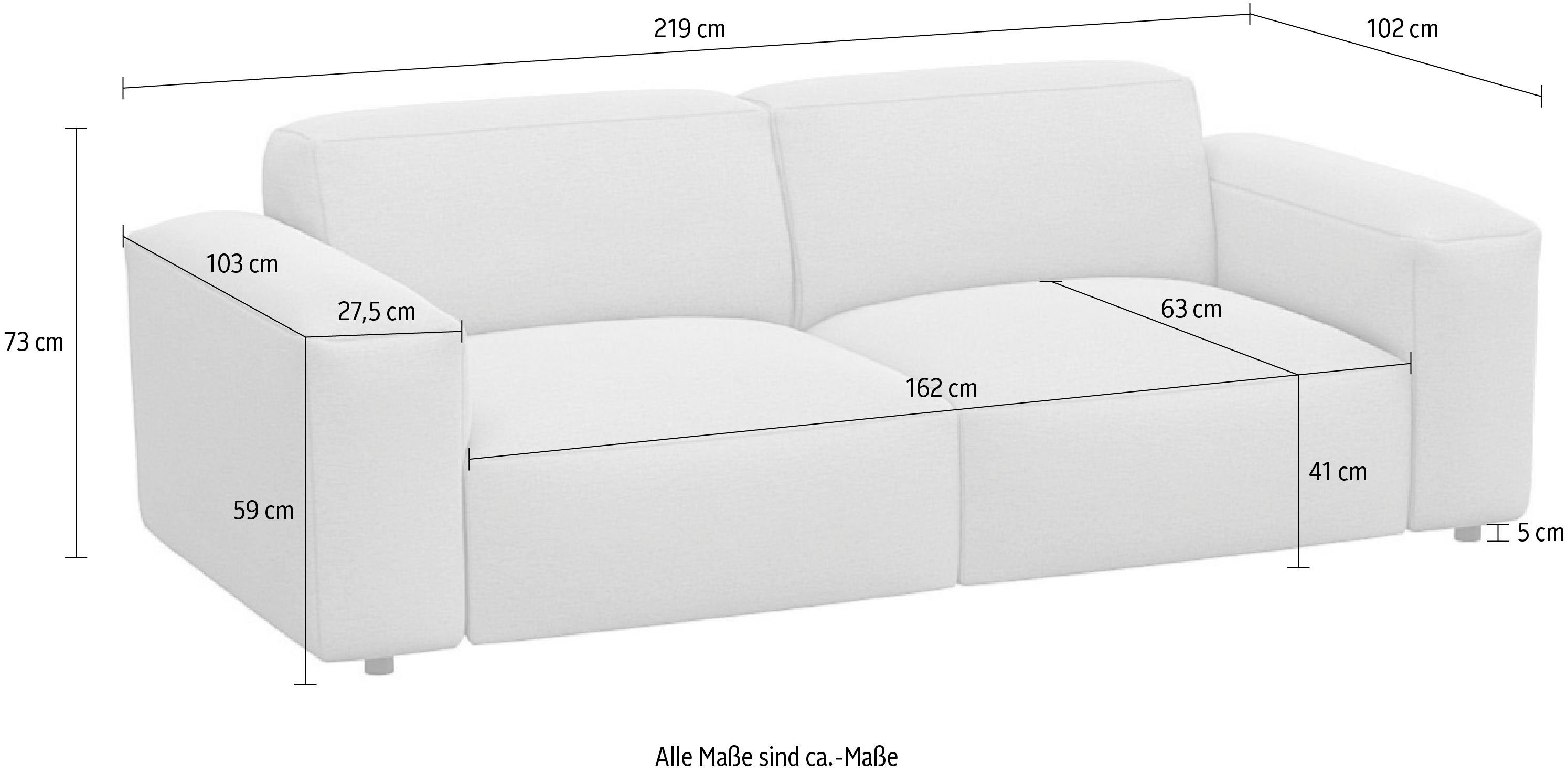 FLEXLUX 2,5-zitsbank Lucera bank, super comfortabel door hoogwaardige zitopbouw met koudschuim