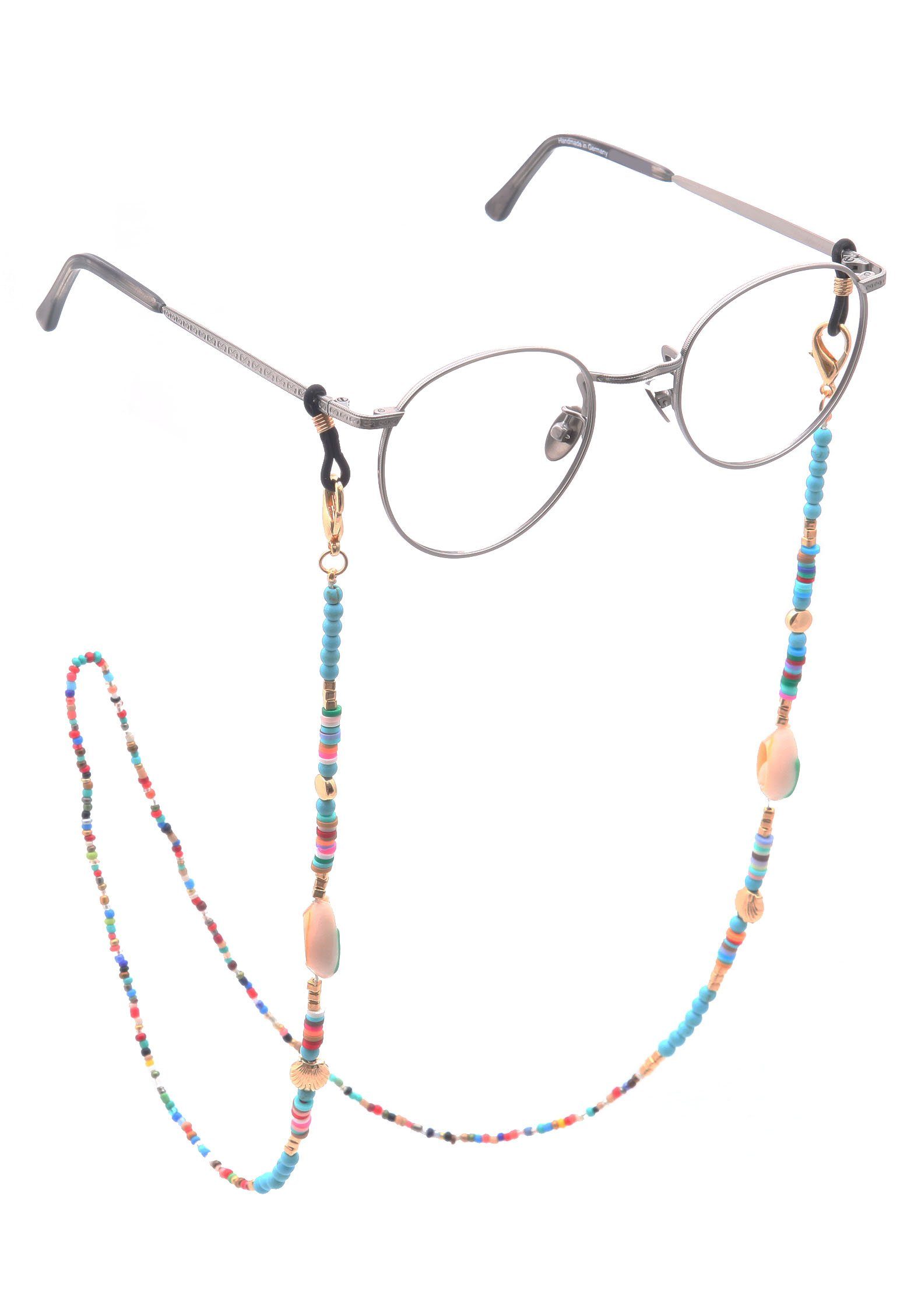 Firetti Brilketting Schelpen, maritiem, multicolour met natuurstenen, met acrylparels, glasparels
