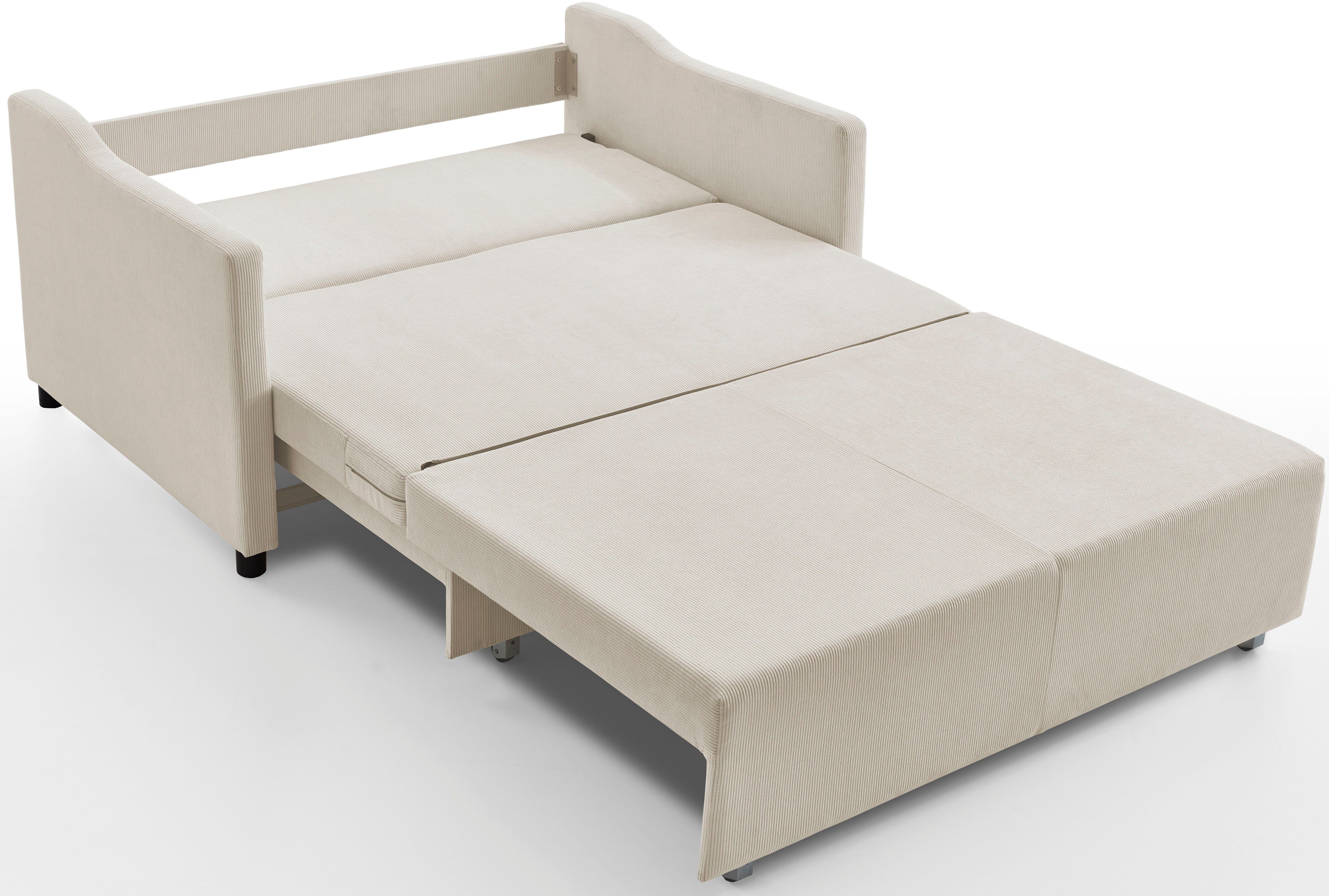 ATLANTIC home collection Slaapbank Anella met cordbekleding, met slaapfunctie, vrij plaatsbaar