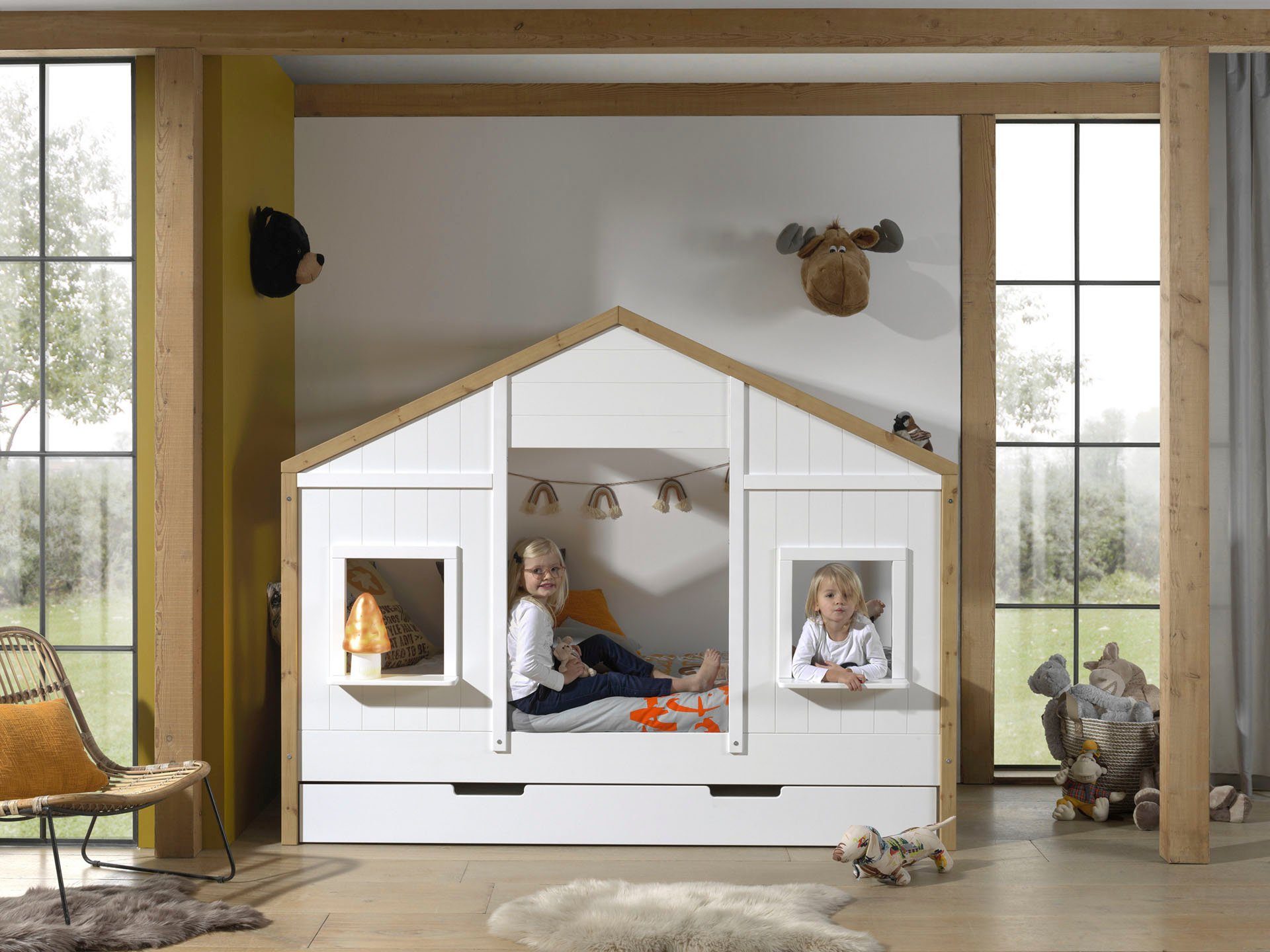 Vipack Kinderledikant Babs Bedhuis met lattenbodem, naar keuze onderbedlade