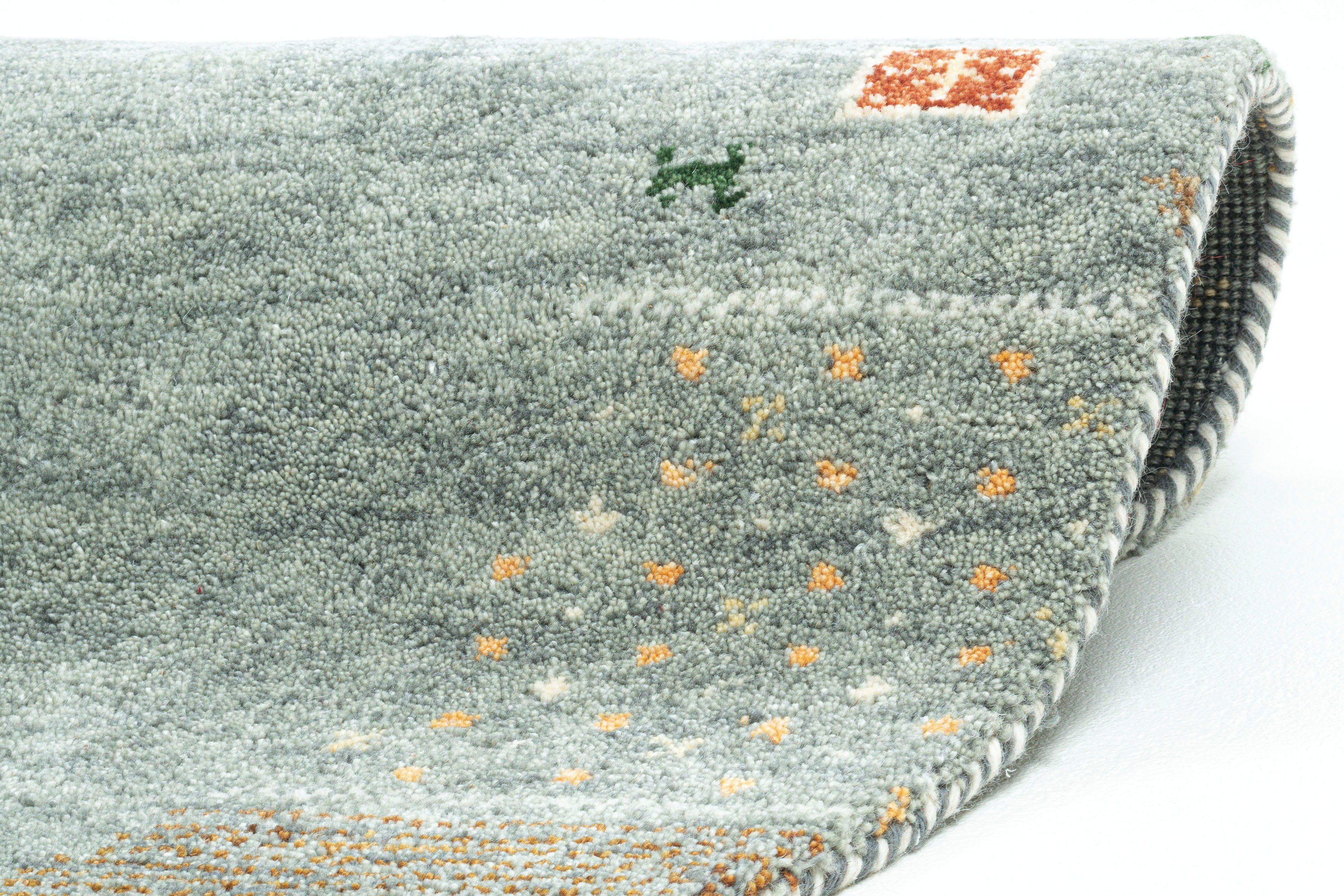 THEKO Wollen kleed Denver 1999 zuivere wol, gabbeh-design, met de hand geknoopt, met randdessin