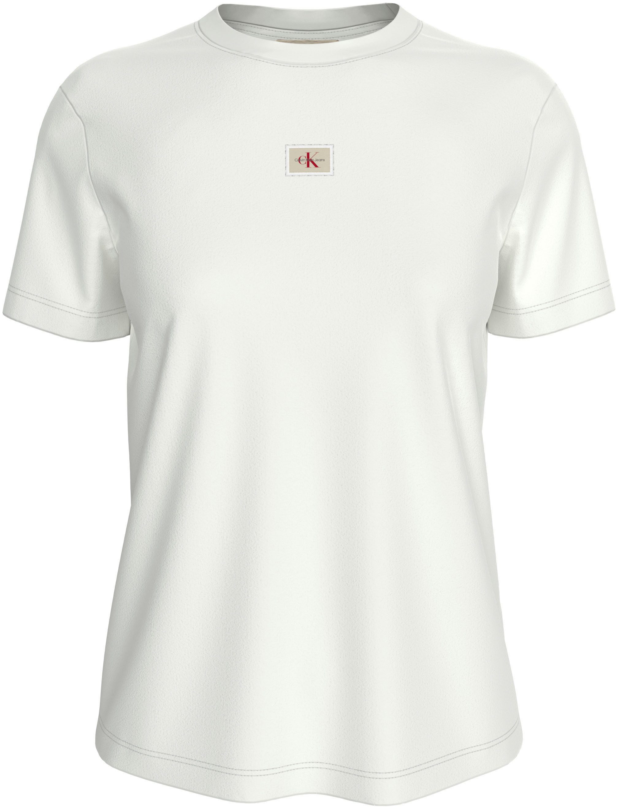 Calvin Klein Shirt met ronde hals WOVEN LABEL REGULAR JERSEY TEE