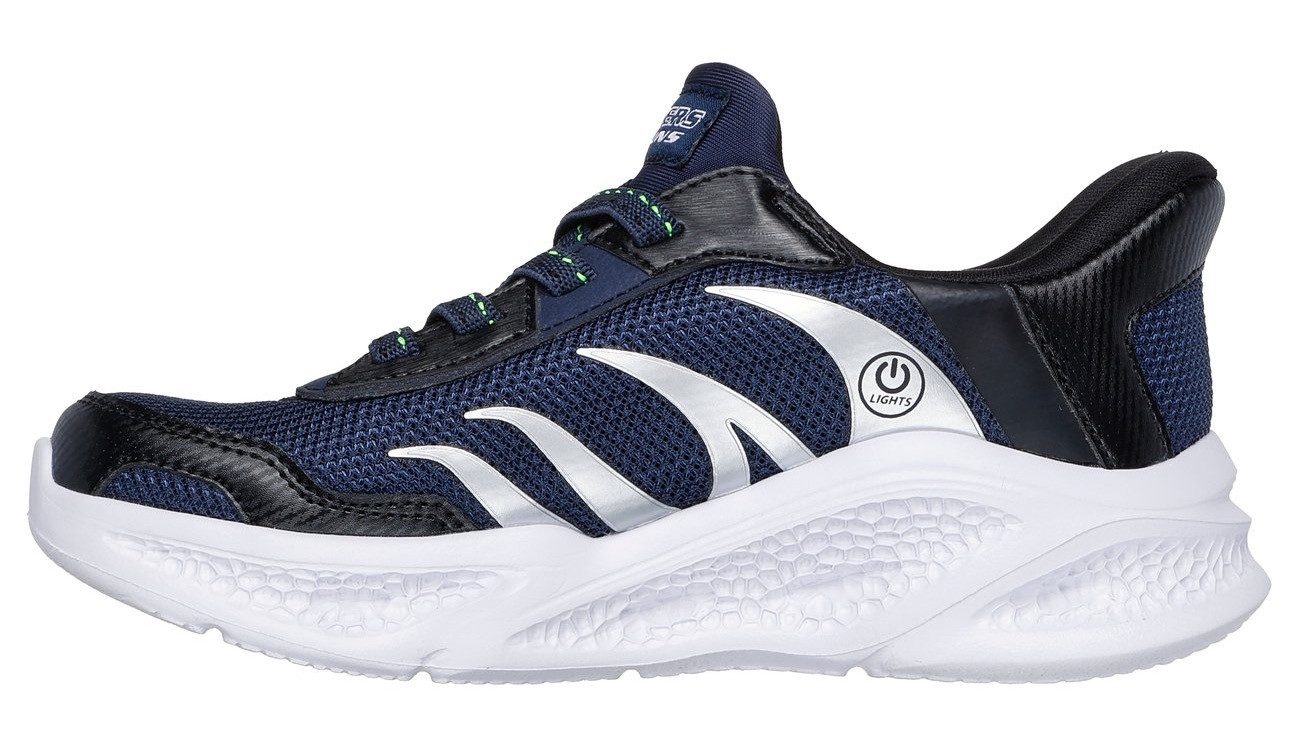 Skechers Slip-on sneakers SKECHERS METEOR-LIGHTS instapschoen met coole knipperfunctie, maat sjabloon om te downloaden