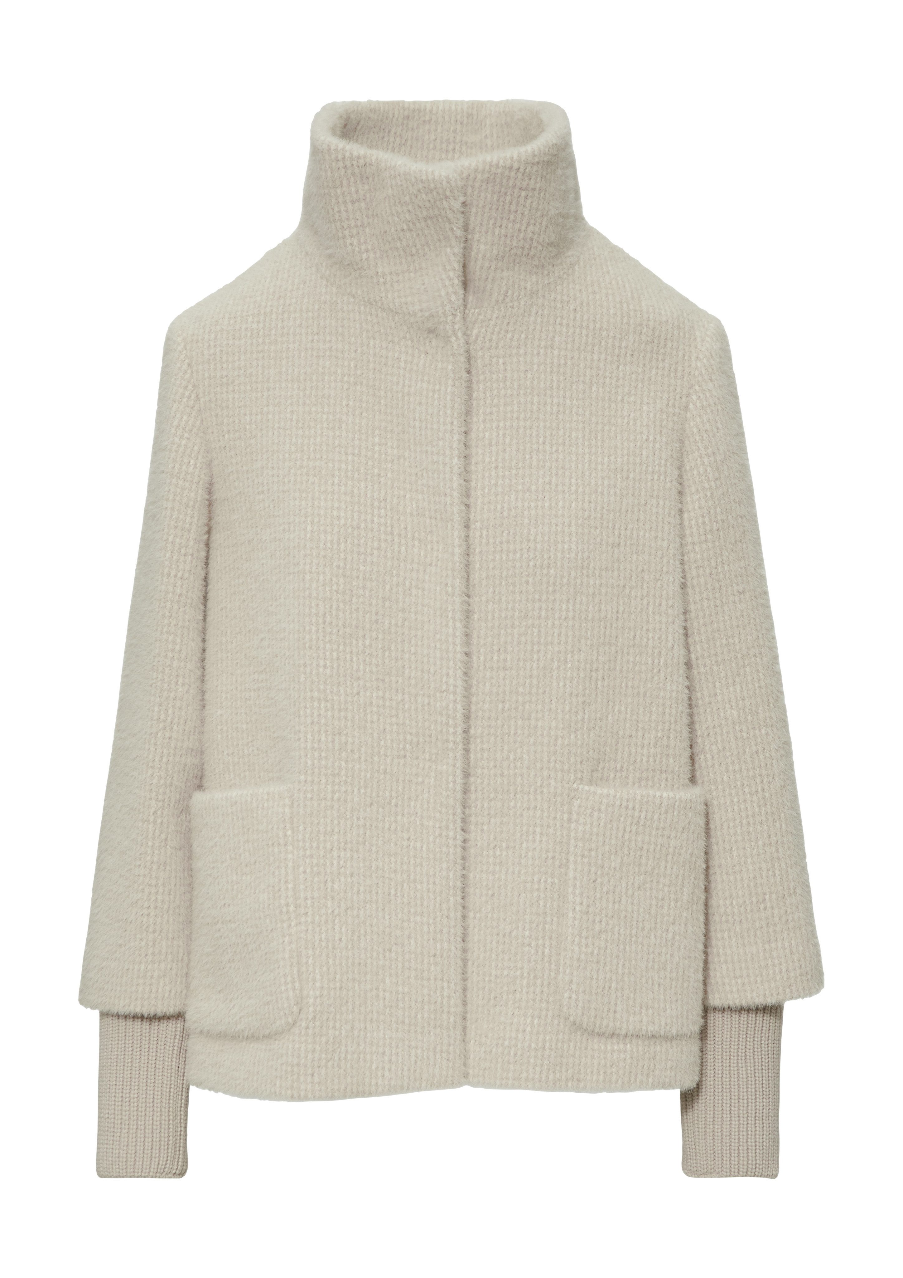 s.Oliver BLACK LABEL Outdoorjack kort, met extra hoge kraag