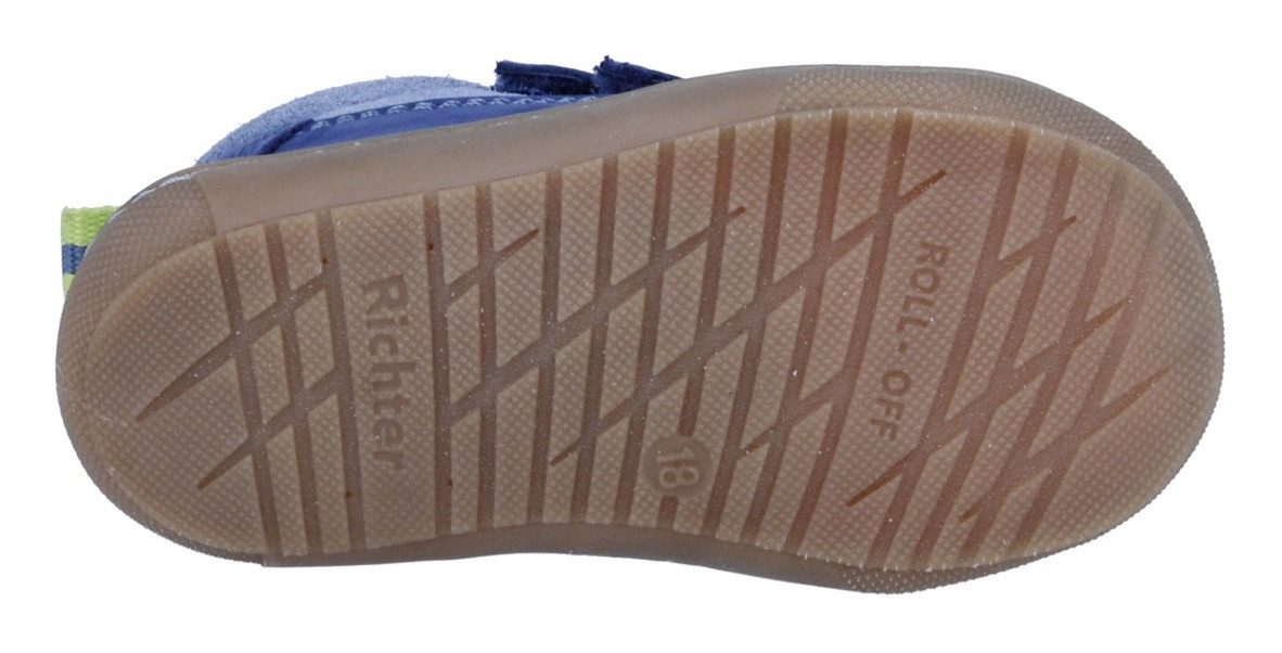 Richter Babyschoentjes Maxi WMS: gemiddeld Kinderschoen in coole materiaalmix, maat sjabloon om te downloaden