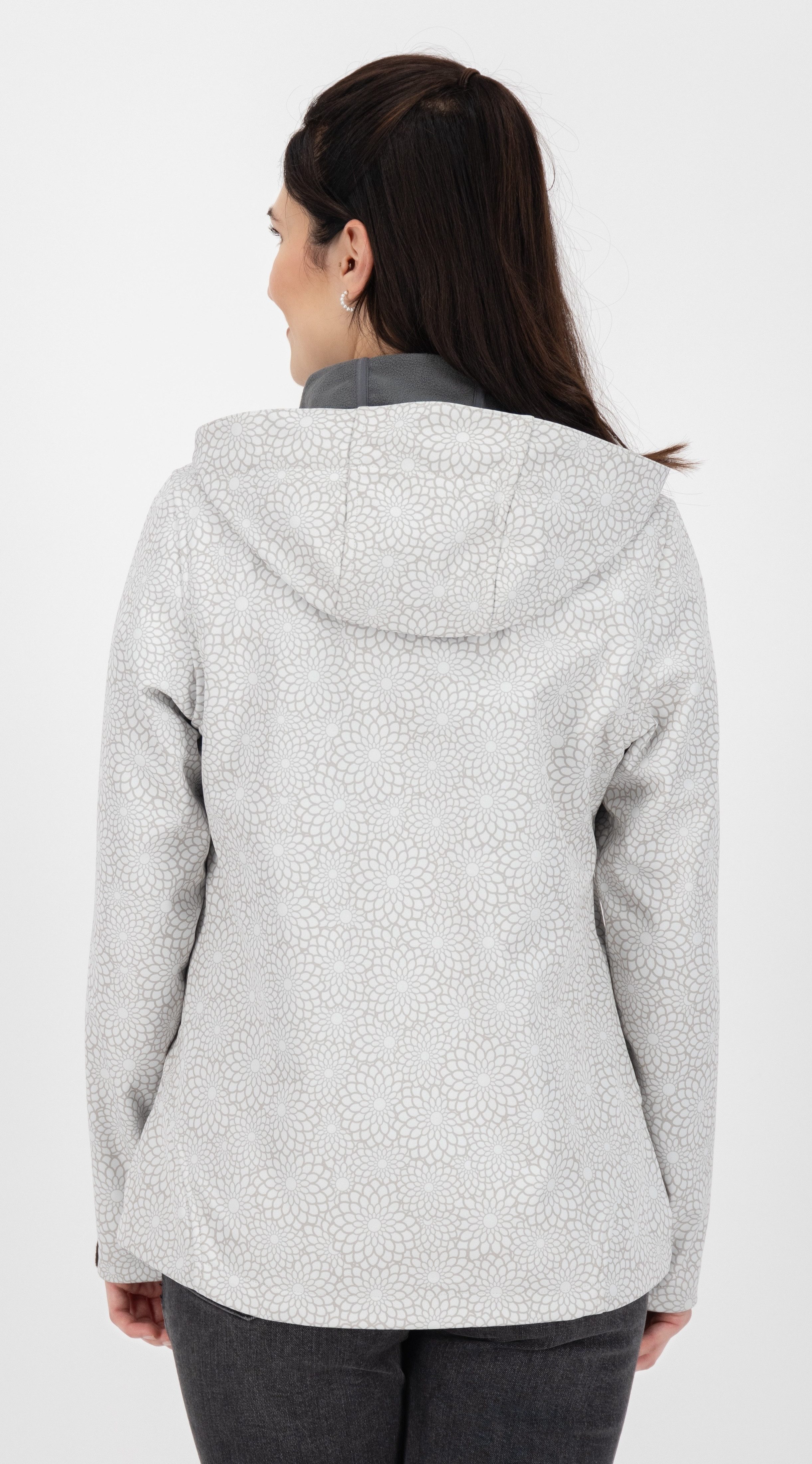 DEPROC Active Softshell-jack SHELBY PEAK DC licht softshell-jack met all-over-print en afneembare capuchon