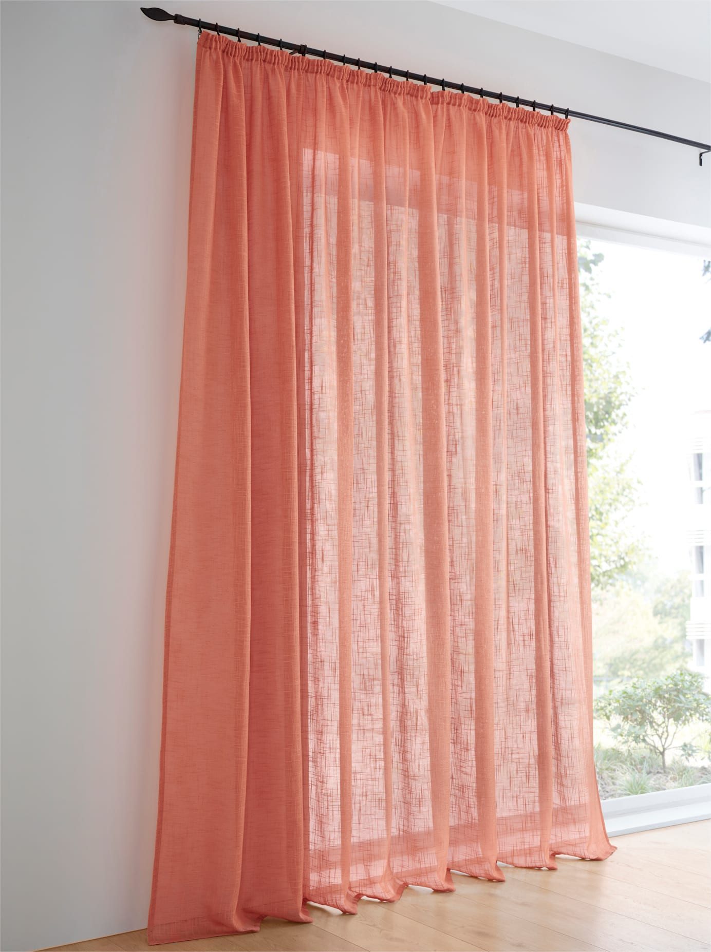 heine home Gordijn (1 stuk) kant & klaar gordijnen oranje