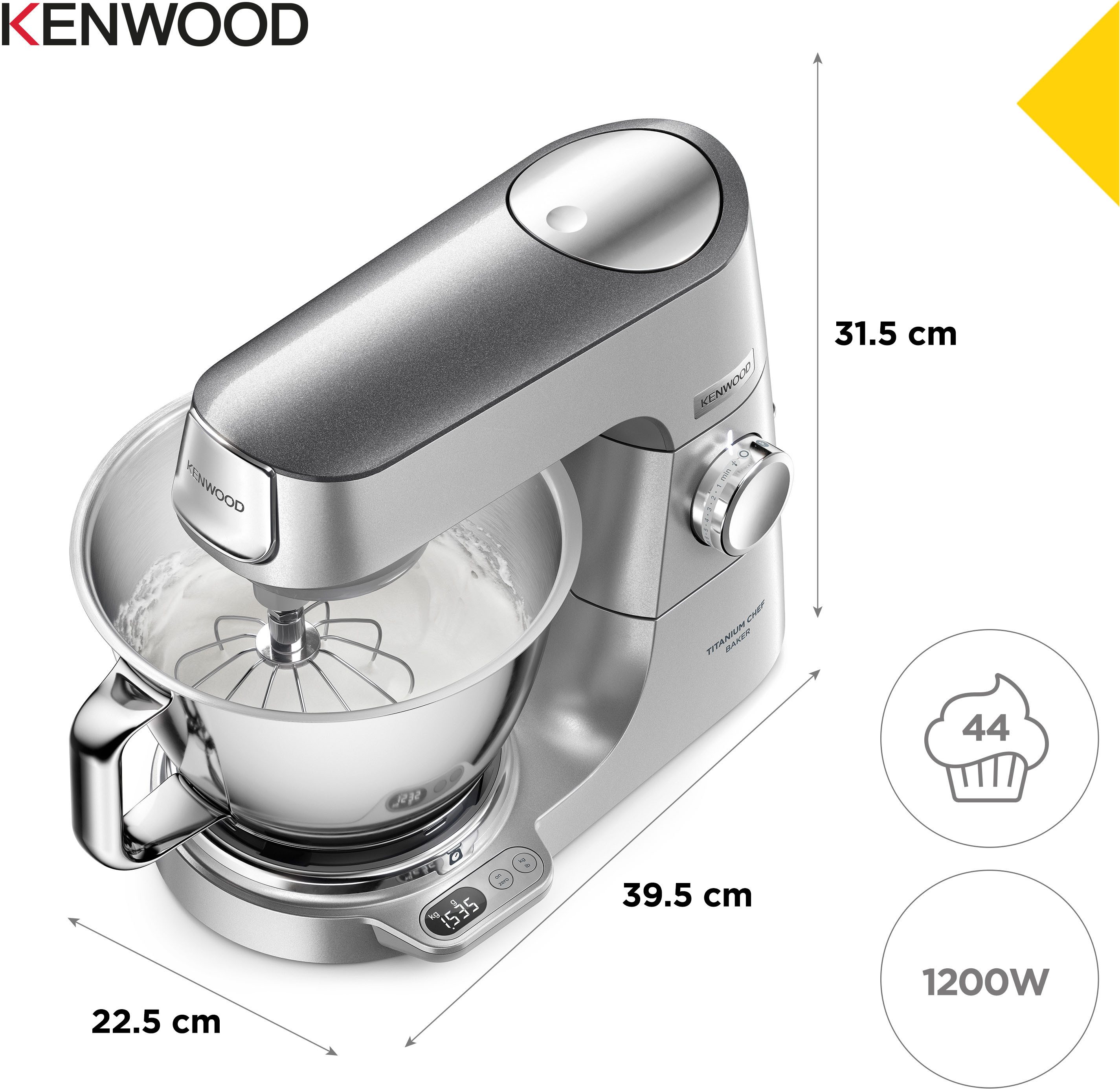 KENWOOD Keukenmachine Titanium Chef Baker KVC85.594SI