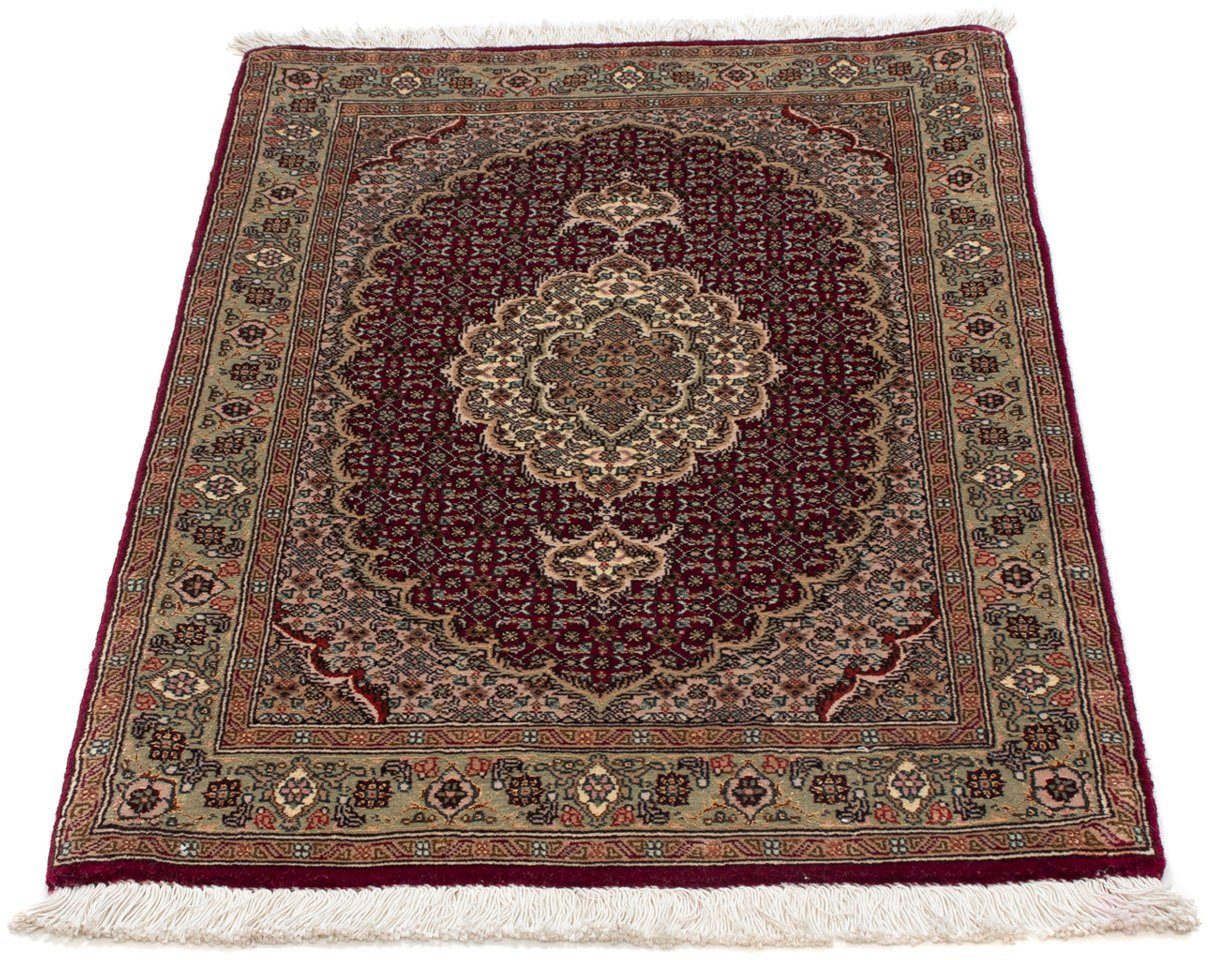 morgenland Wollen kleed Hosseinabad medaillon rosso scuro 127 x 90 cm Handgeknoopt