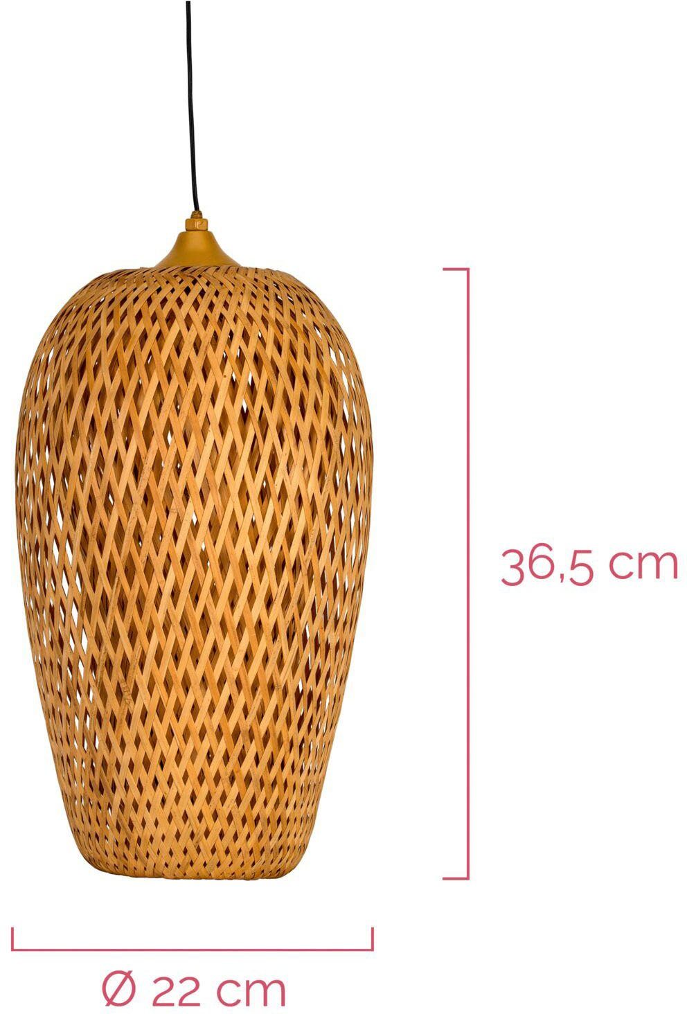 Pauleen Led-hanglamp Sunshine Bliss solarpendel outdoor bamboe/rattan/kunststof/metaal (1 stuk)