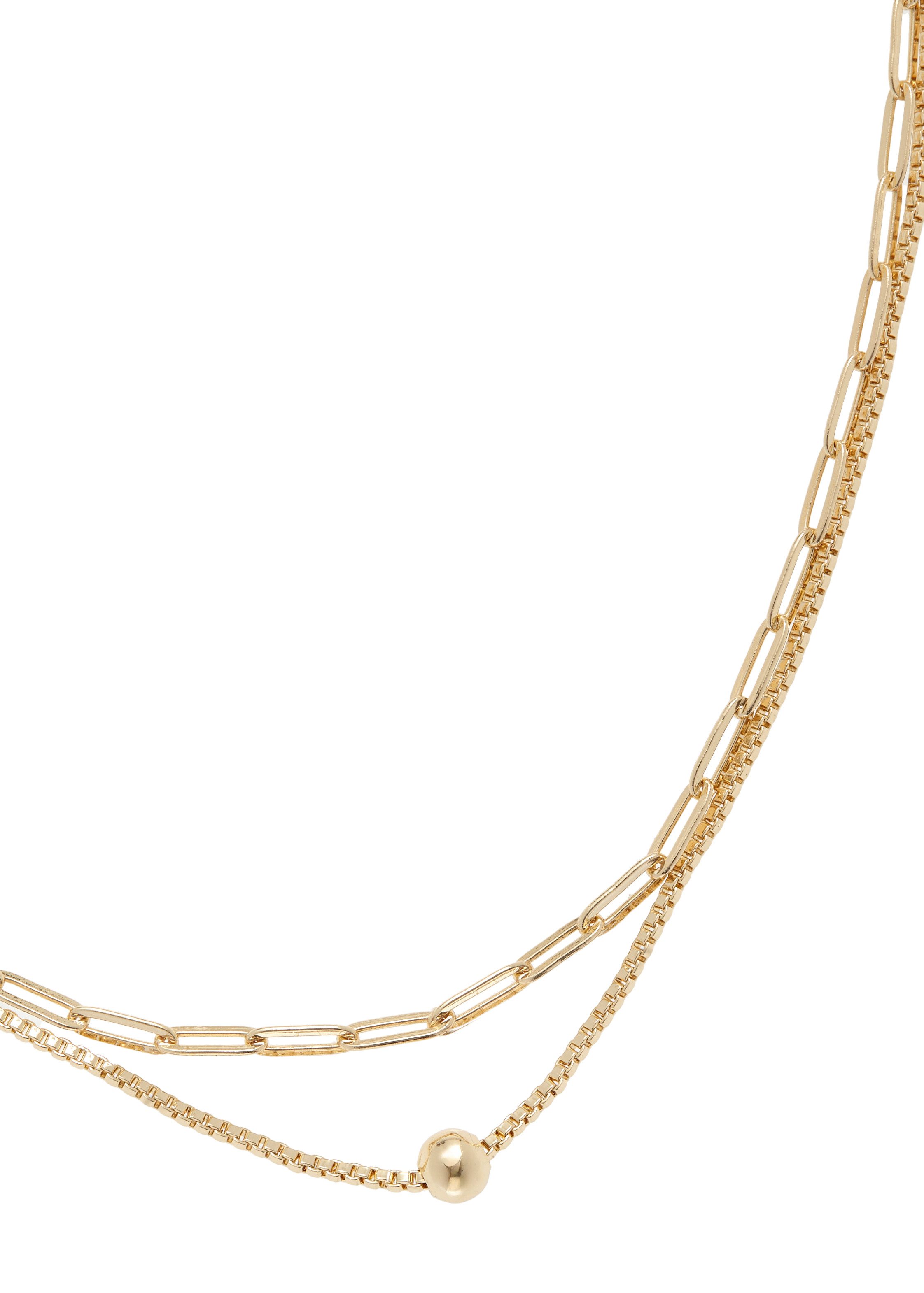 Lascana Ketting met hanger Halsketting in lagenlook dubbele ketting collier met bol