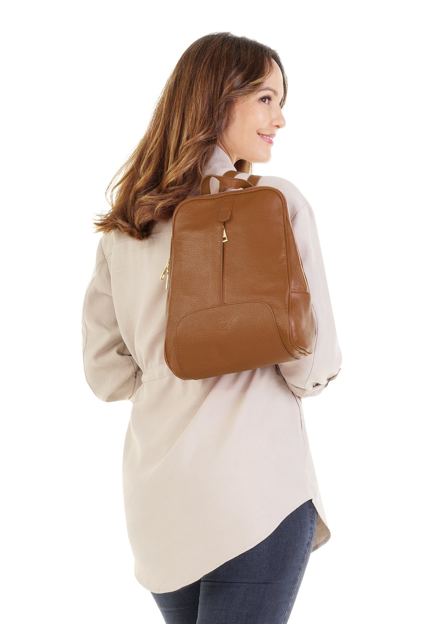 Samantha Look Rugzak echt leer, made in italy
