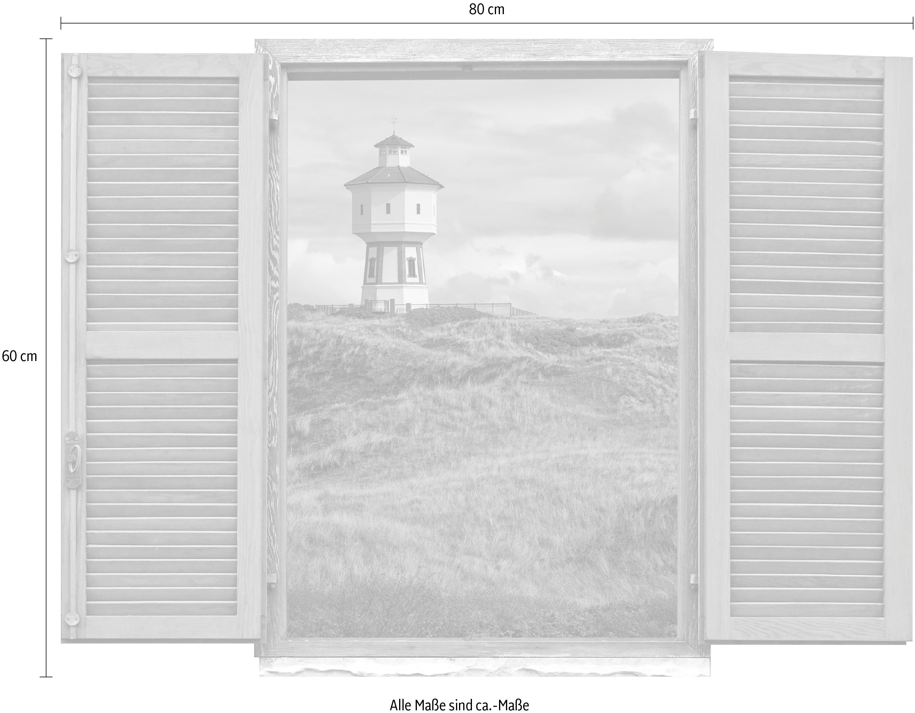 queence Wandfolie Vuurtoren Muursticker, muurdecoratie, zelfklevend, 3D, raam (1 stuk)