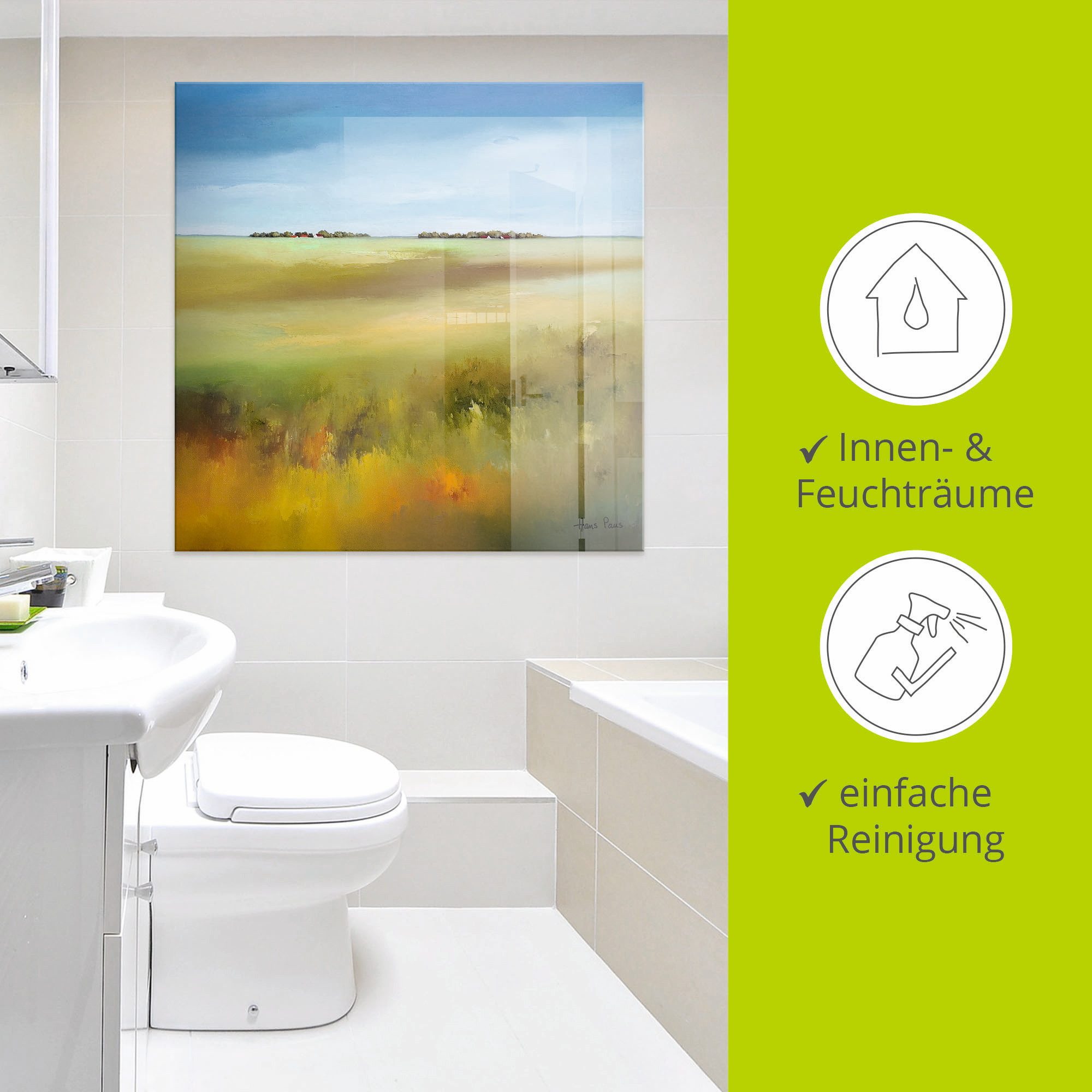 Artland Print op glas Landschap I in verschillende maten