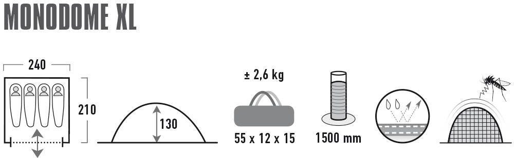 High Peak Koepeltent Zelt Monodome XL