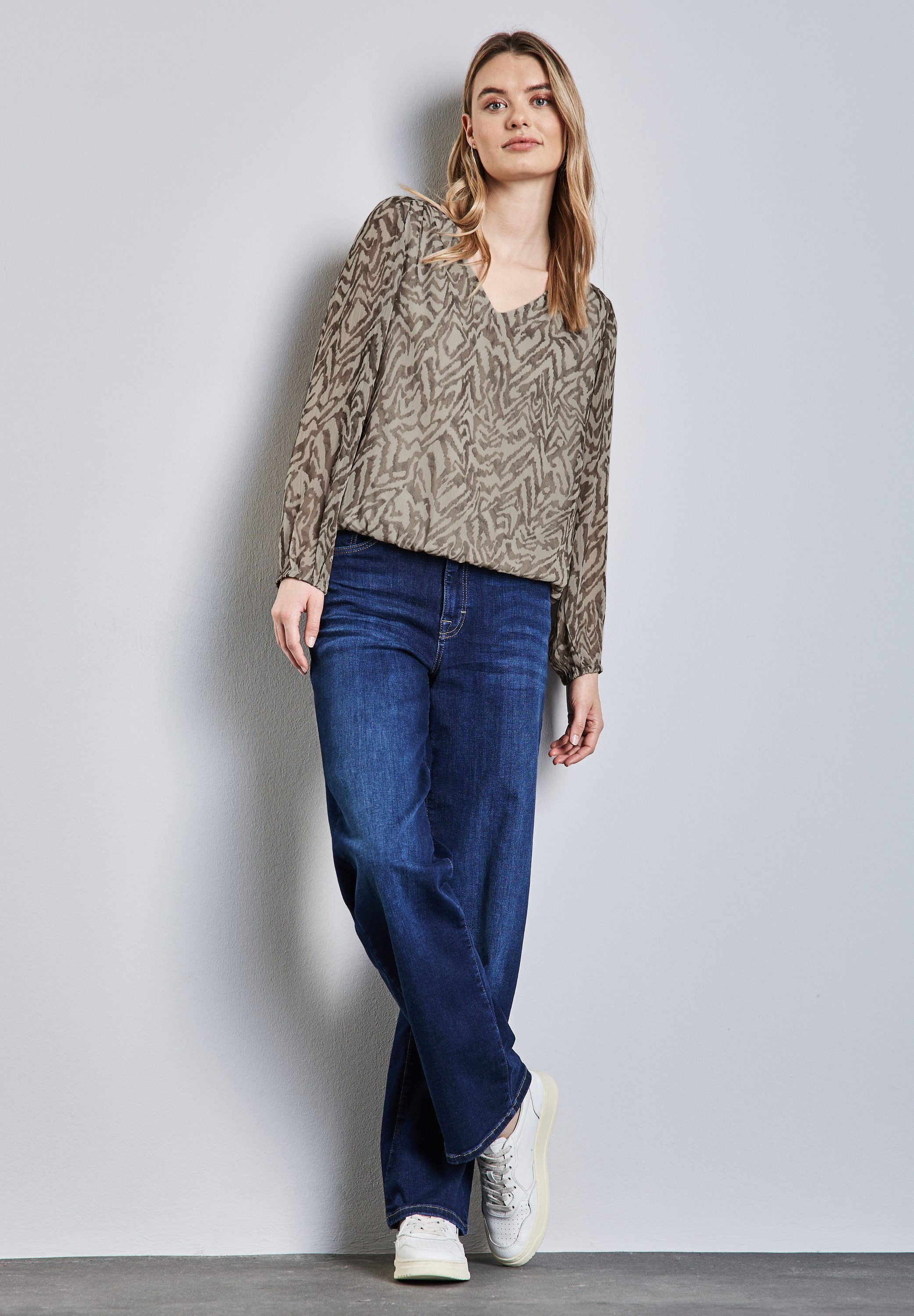 STREET ONE Blouse zonder sluiting met ruches