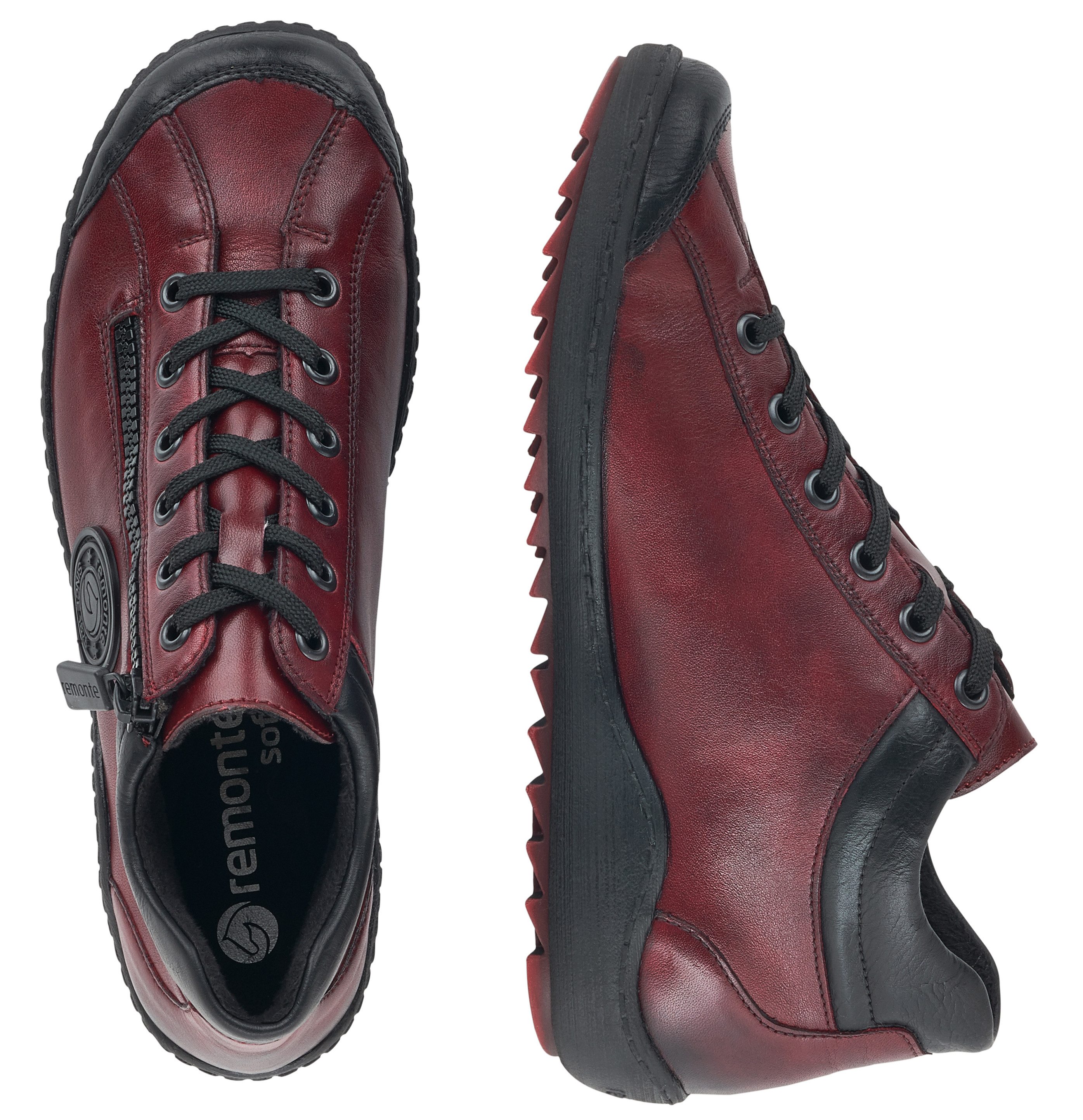 Remonte Veterschoenen flats, comfortschoenen, laarzen met zijrits