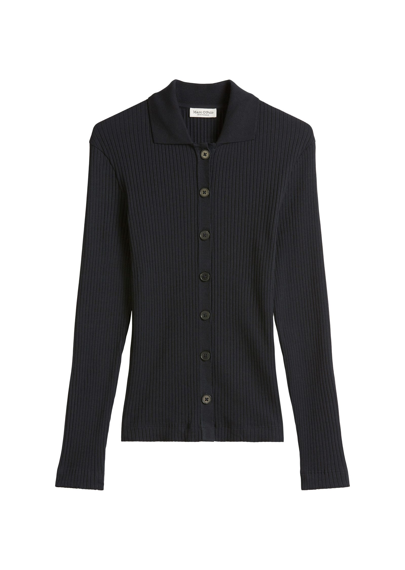 Marc O'Polo Blouse met lange mouwen Rib jersey blouse loose