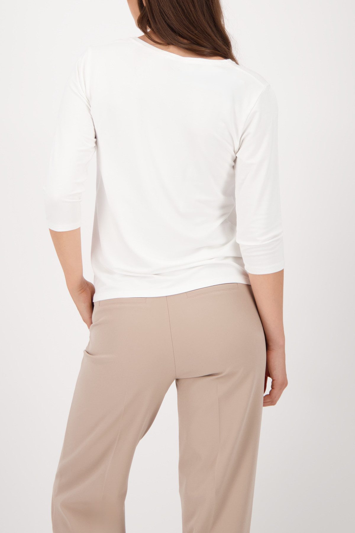 Monari Shirt met 3/4 mouwen Shirt sieraden embleem Regular fit met ronde hals