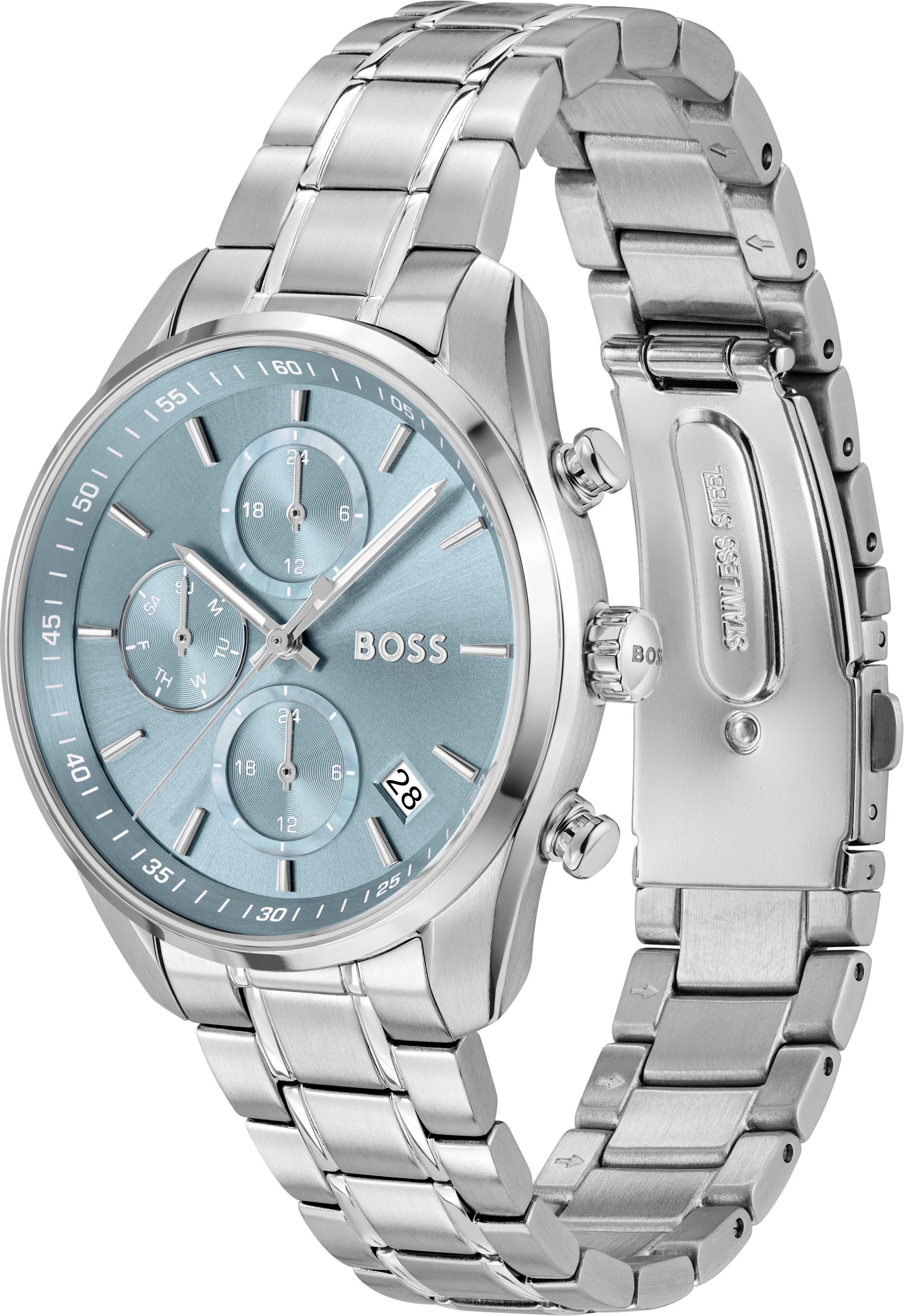 Boss Multifunctioneel horloge GRAND TOUR LADIES Quartzhorloge, horloge, damenuur, roestvrijstalen band