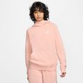 nike sportswear hoodie essential womens funnel-neck fleece roze